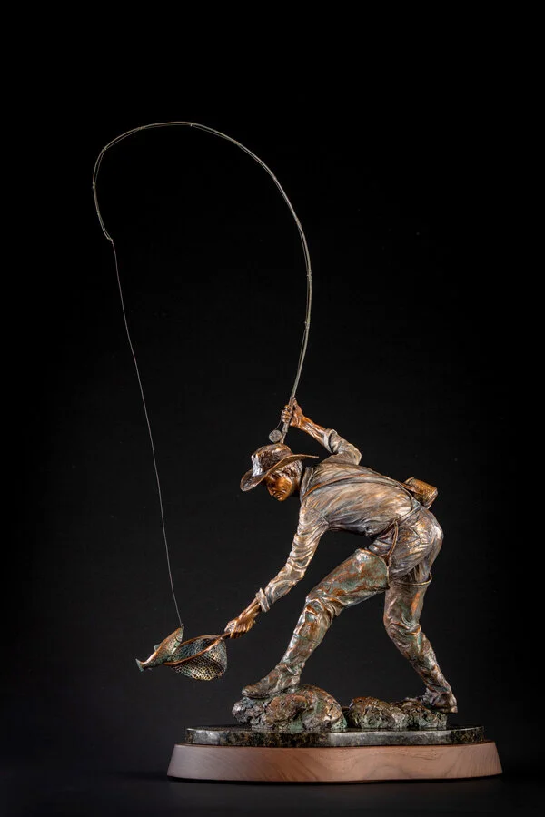 Ken-Rowe-Bronze-Sculpture-Fisherman-How Time Flies-Side-View-Left.jpg