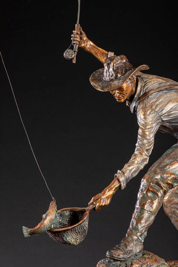 Ken-Rowe-Bronze-Sculpture-Fisherman-How Time Flies-Detail-Left.jpg