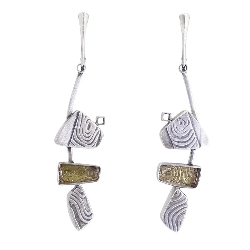 Sterling and 22kt Gold Earrings