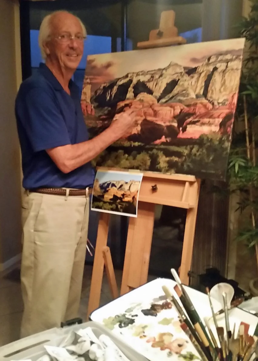Painter Chris Wiseman in his studio