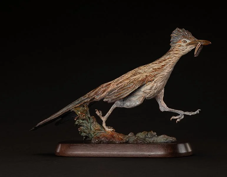 Ken-Rowe-Bronze-Sculpture-Roadrunner-Early Bird-Right Side Detail.jpg