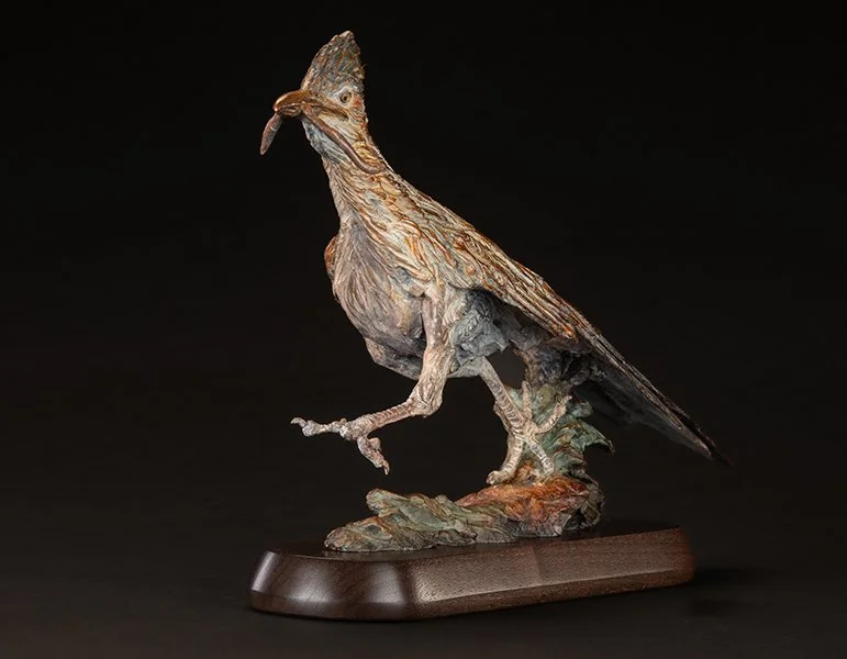 Ken-Rowe-Bronze-Sculpture-Roadrunner-Early Bird-Front left.jpg