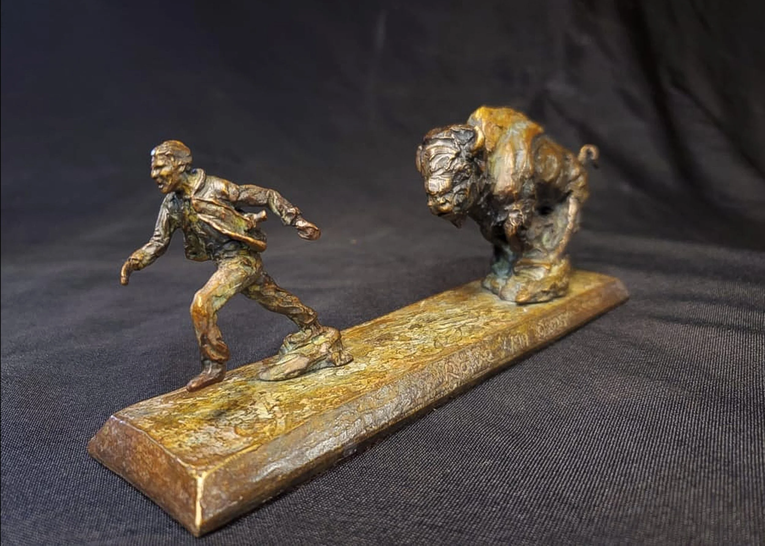 Ken-Rowe-Bronze-Sculpture-Bison-Testing Darwin's Theory-Front.jpg