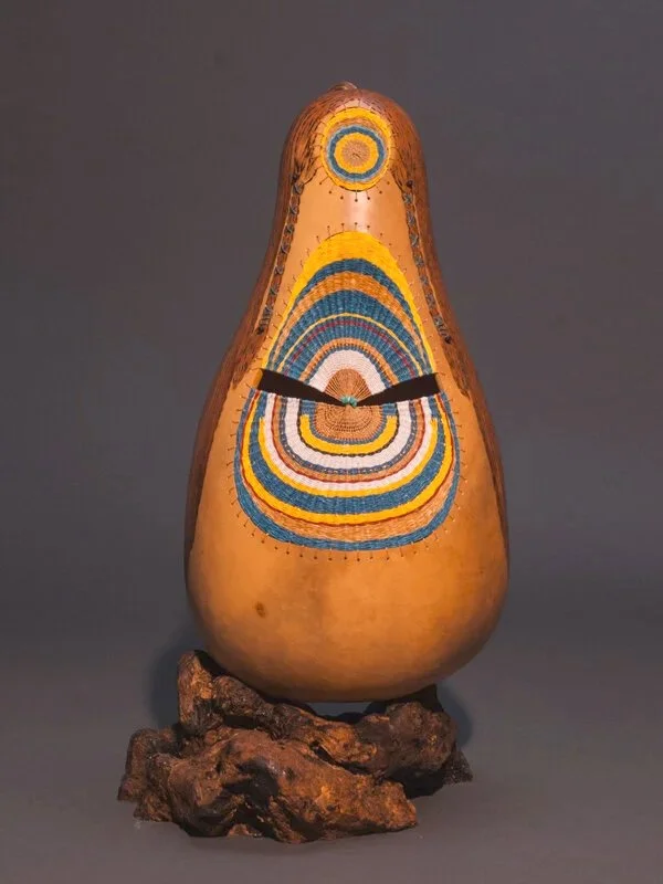 Shirley-Eichten-Albrecht-Sculpture-Mixed-Media-Gourd-Young-Maiden-Front-View.jpg