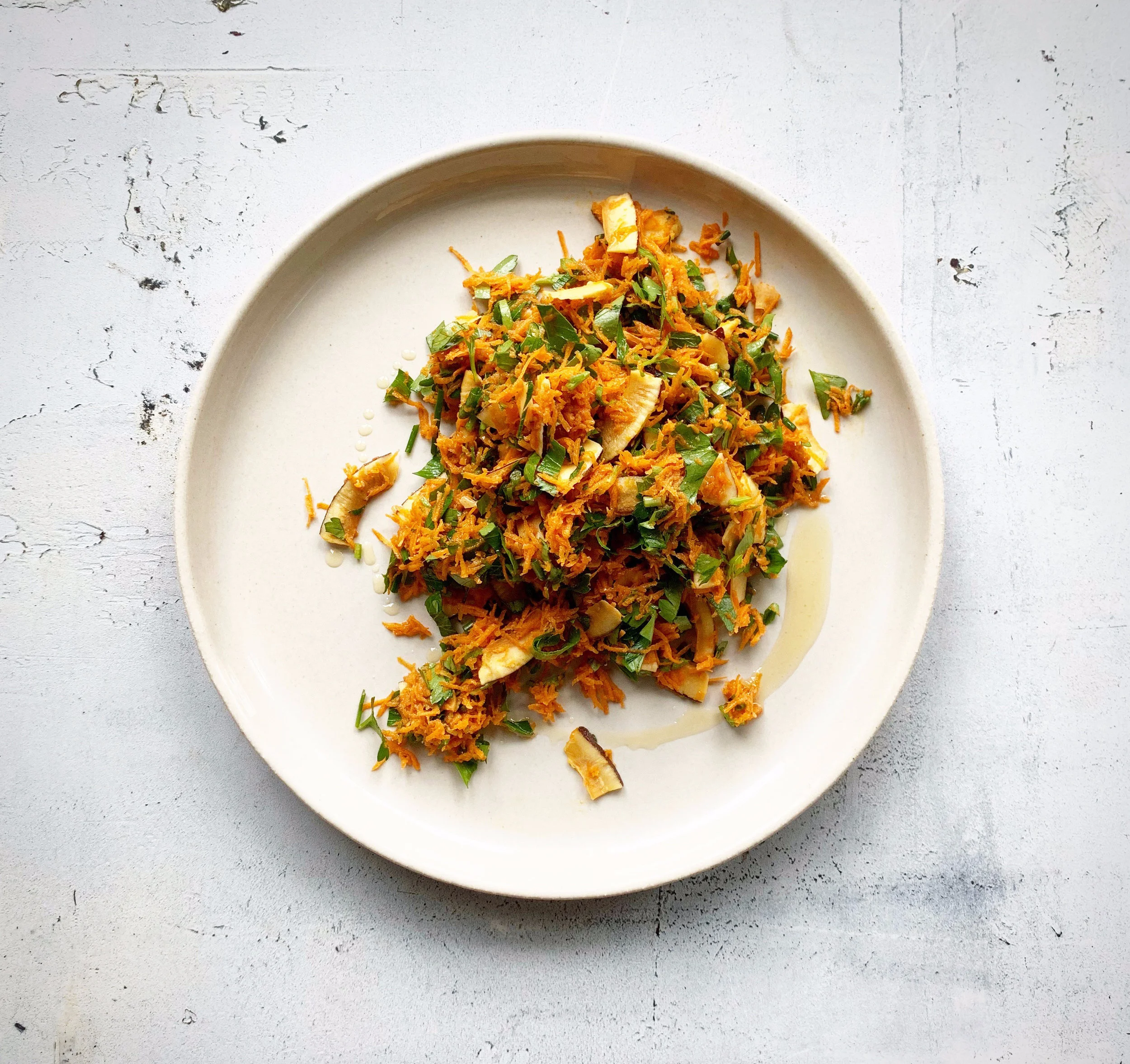 Salade de carottes, persil &amp; noix de coco