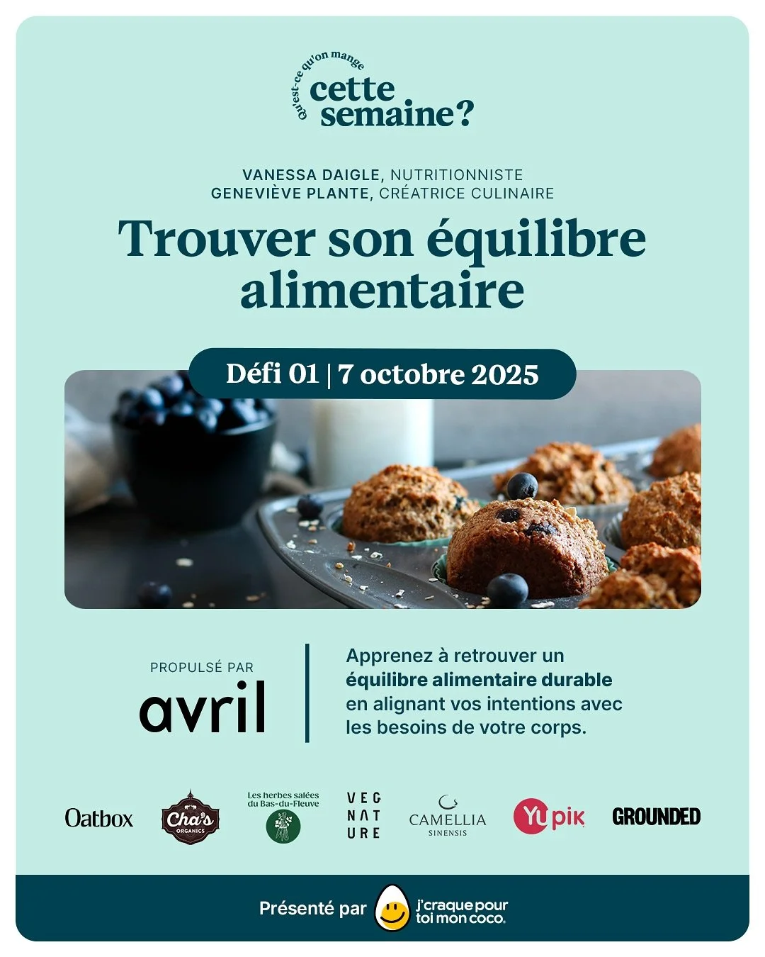 Notre D&eacute;fi 1, pr&eacute;sent&eacute; par @avrilsante &mdash; approche &agrave; grands pas! Et si c&rsquo;&eacute;tait enfin le bon moment pour apprivoiser ton alimentation autrement?

🚫Pas de plan strict, pas de calculs compliqu&eacute;s, jus