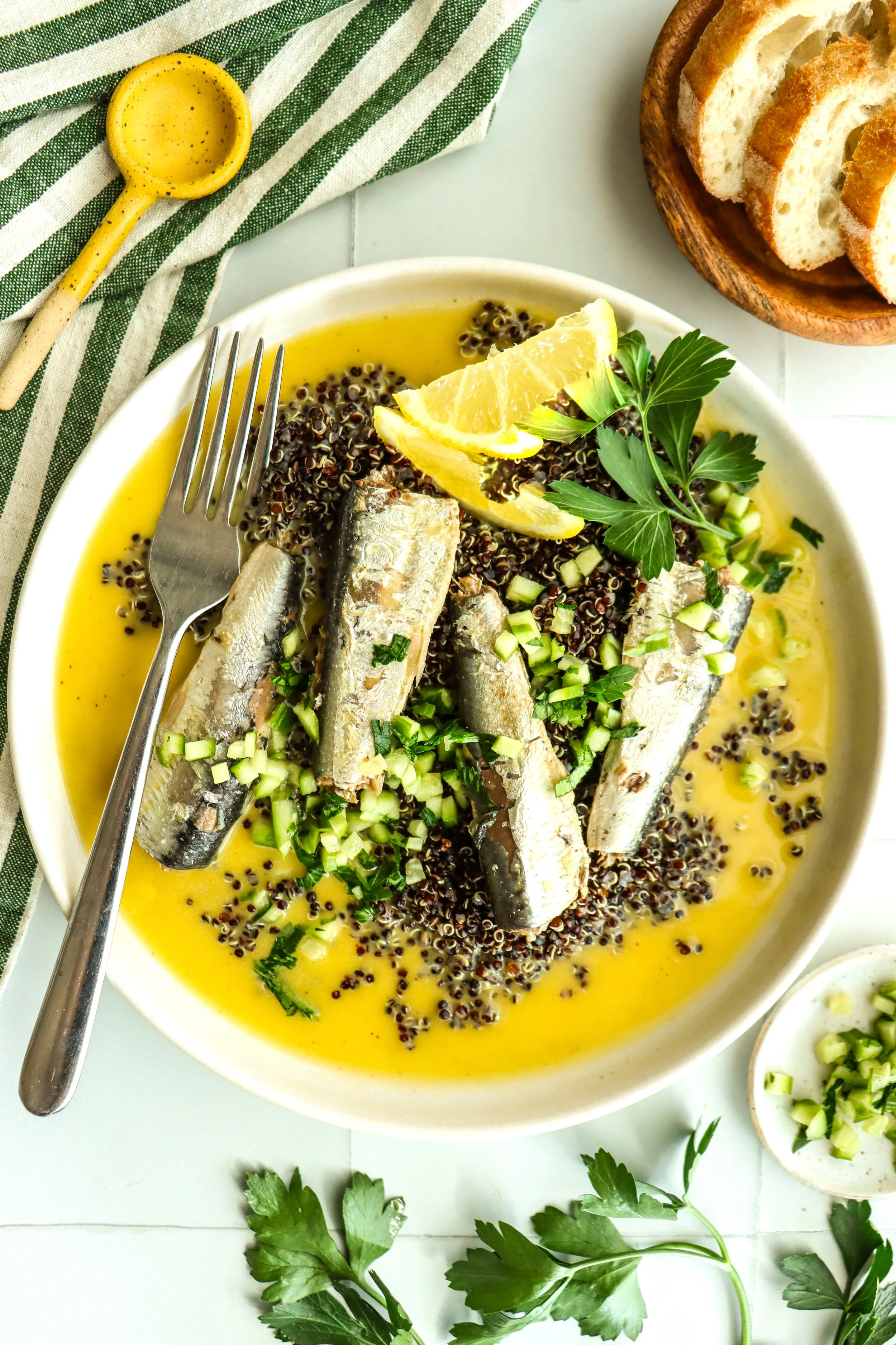 Sardines, quinoa &amp; ladolemono