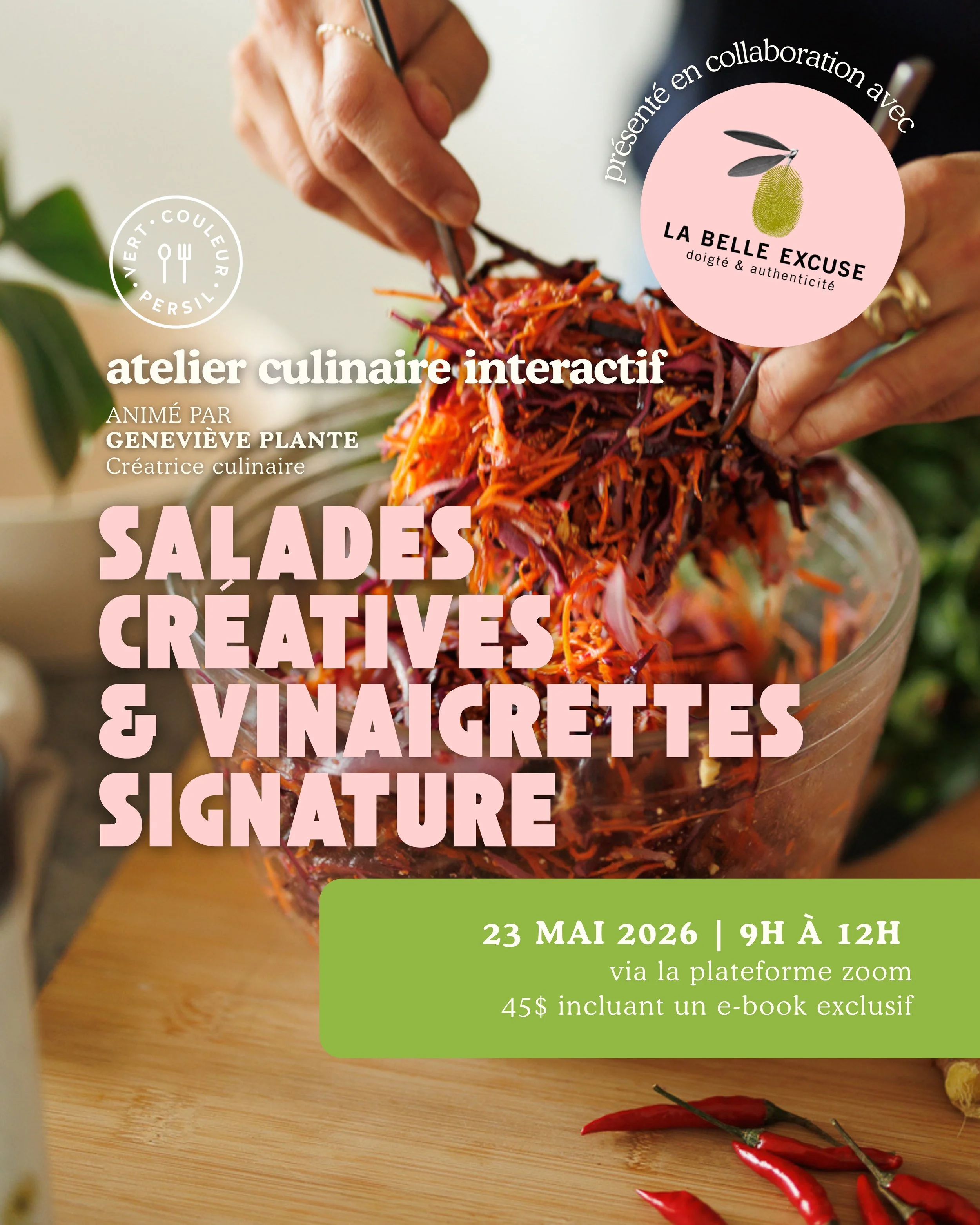 Atelier culinaire interactif: Salades créatives & vinaigrettes signature