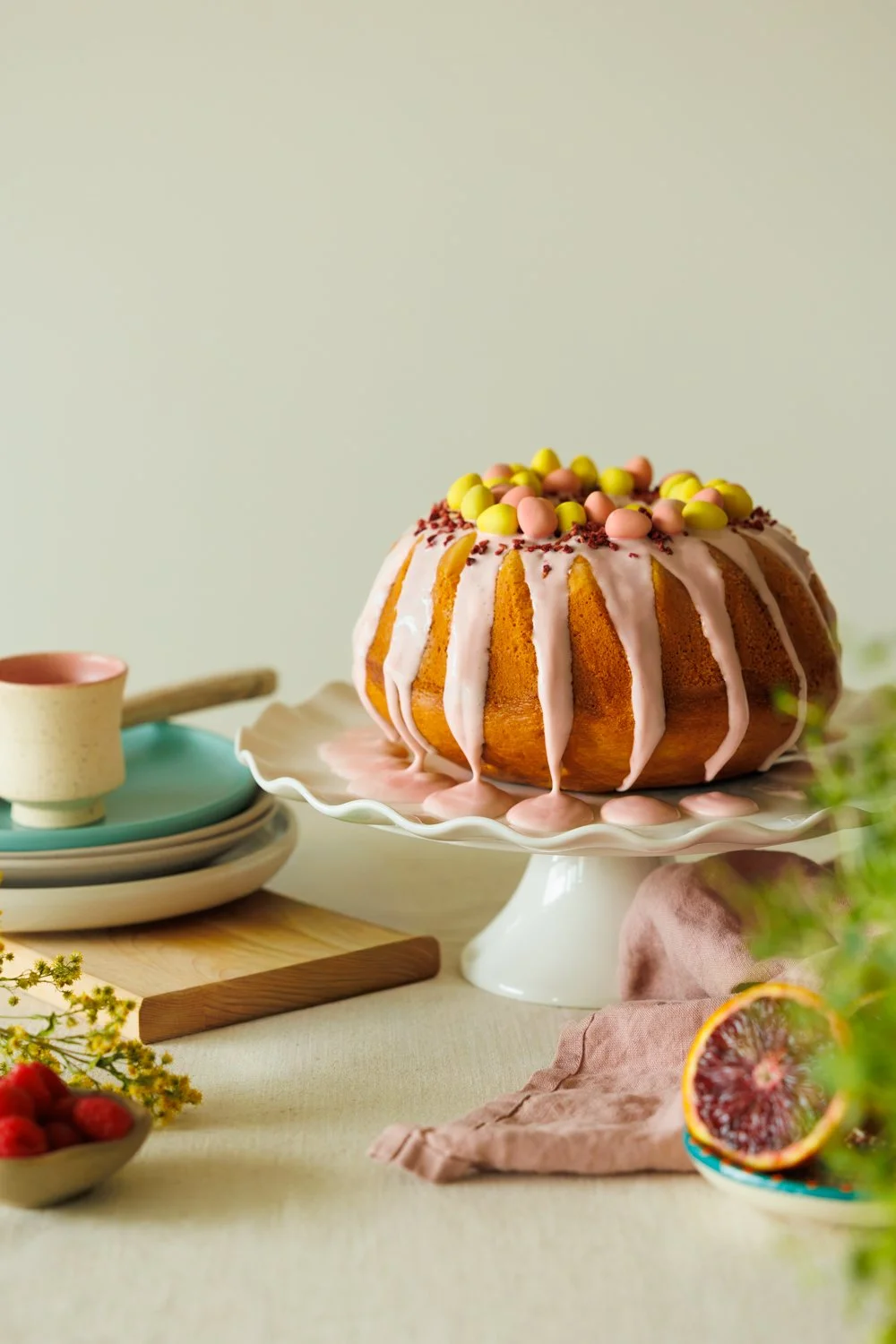 Bundt festif à la framboise &amp; orange sanguine