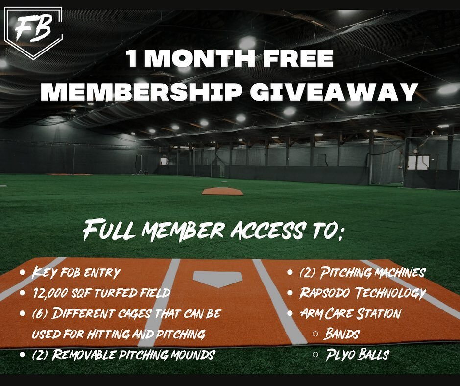 With baseball season in full swing for high school and junior high, and tournaments starting up for younger players, we decided to giveaway a free 1-month membership.

Anyone who fills out the form from our link in bio will be entered into the raffle