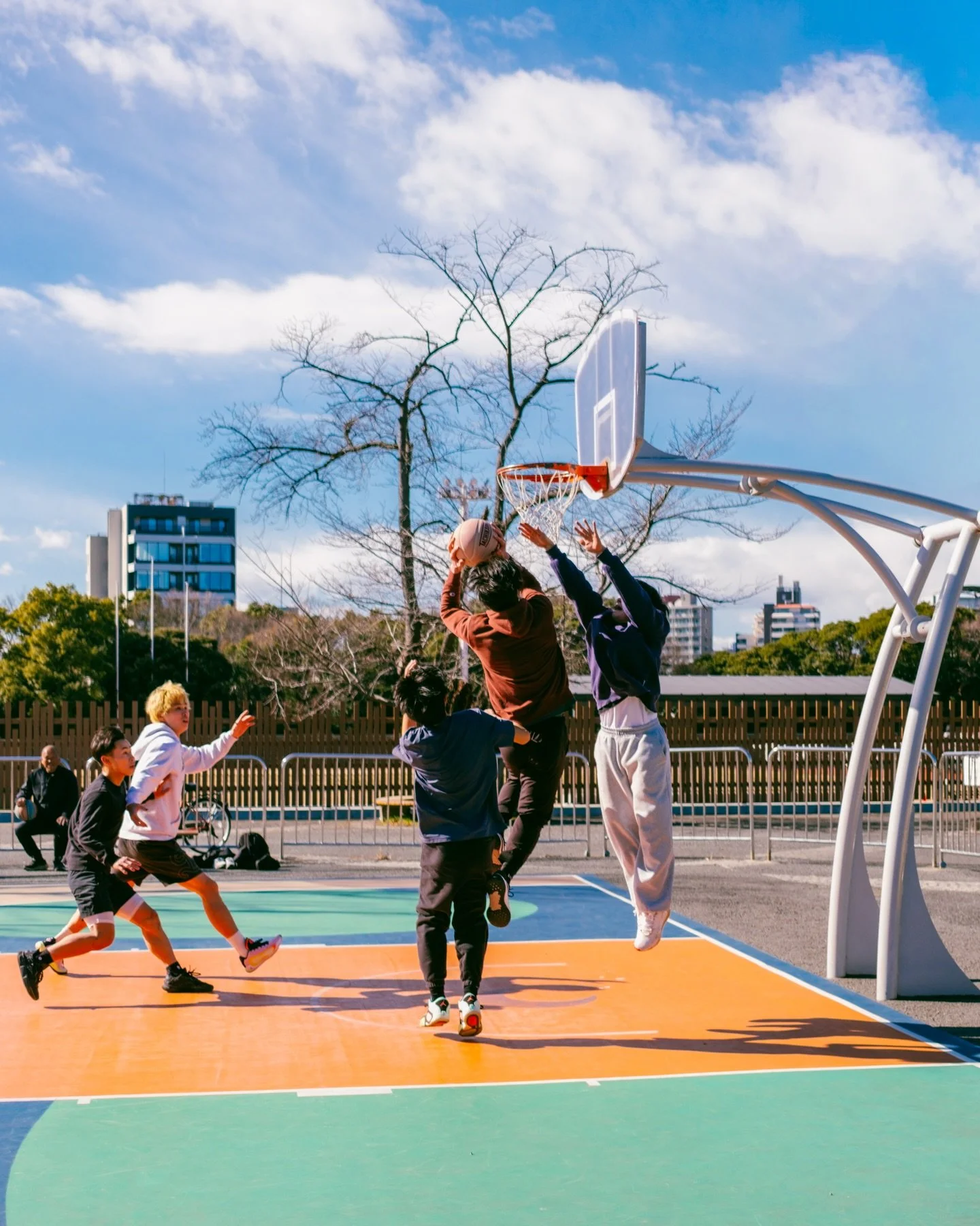 Pickup basketball in Tokyo, Japan 📍📸 the Yoyogi Park area was built for the 1964 Tokyo Olympics and today is one of the city&rsquo;s most active public spaces