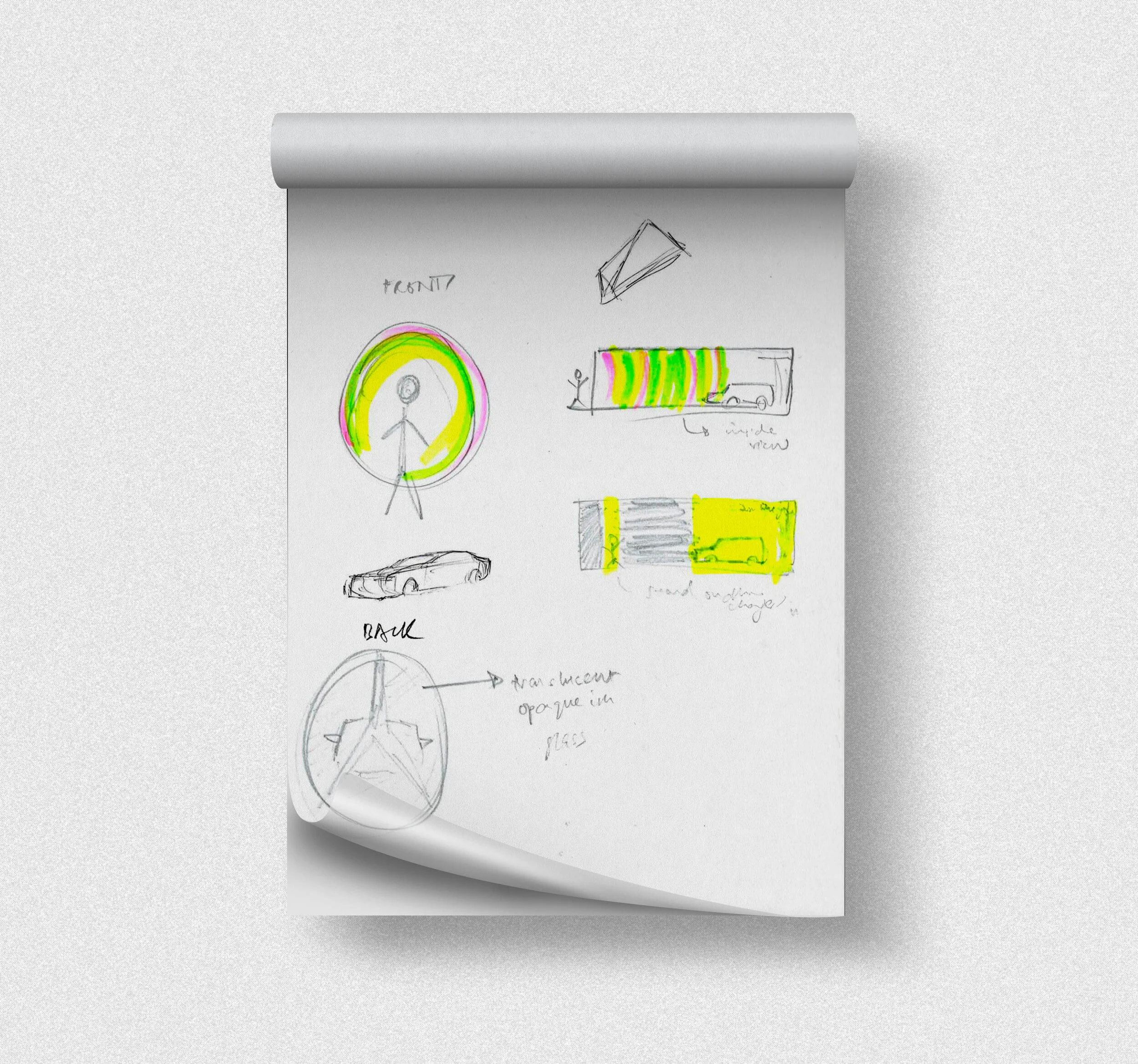 Shortlisted concept during the rough stages.