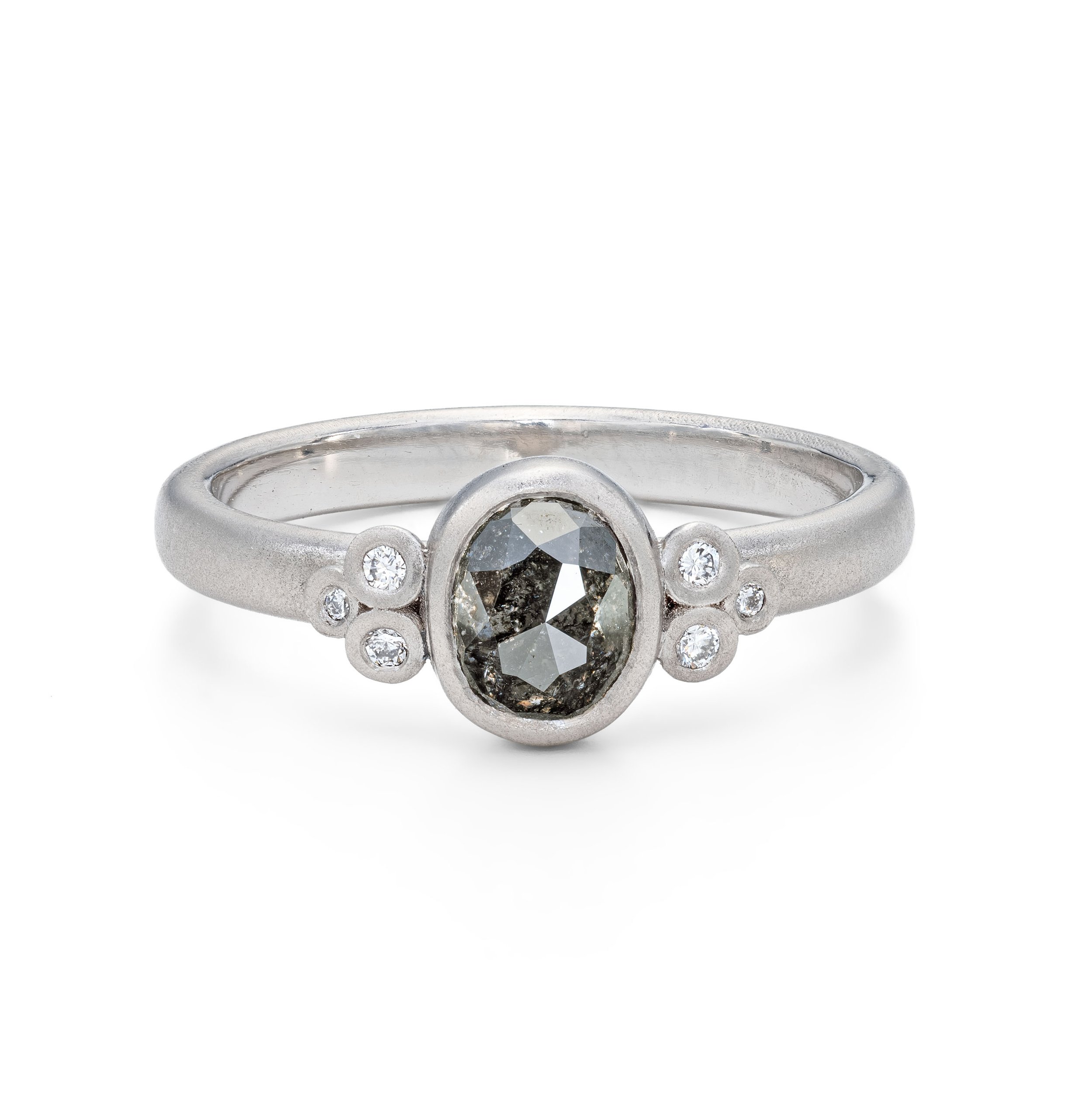Salt 'n' Pepper Diamond Platinum ring