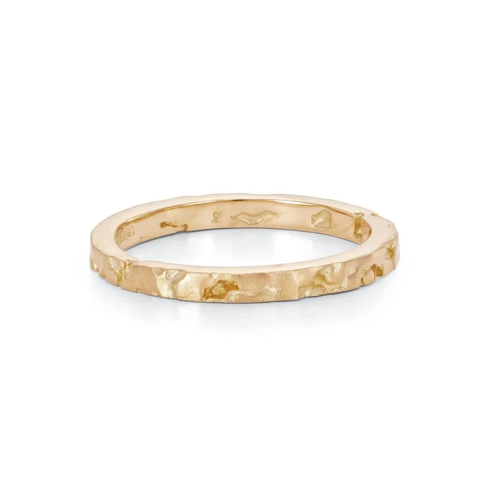 Landscape Narrow Textured Band Ring 9ct Gold Mirri Damer.jpg
