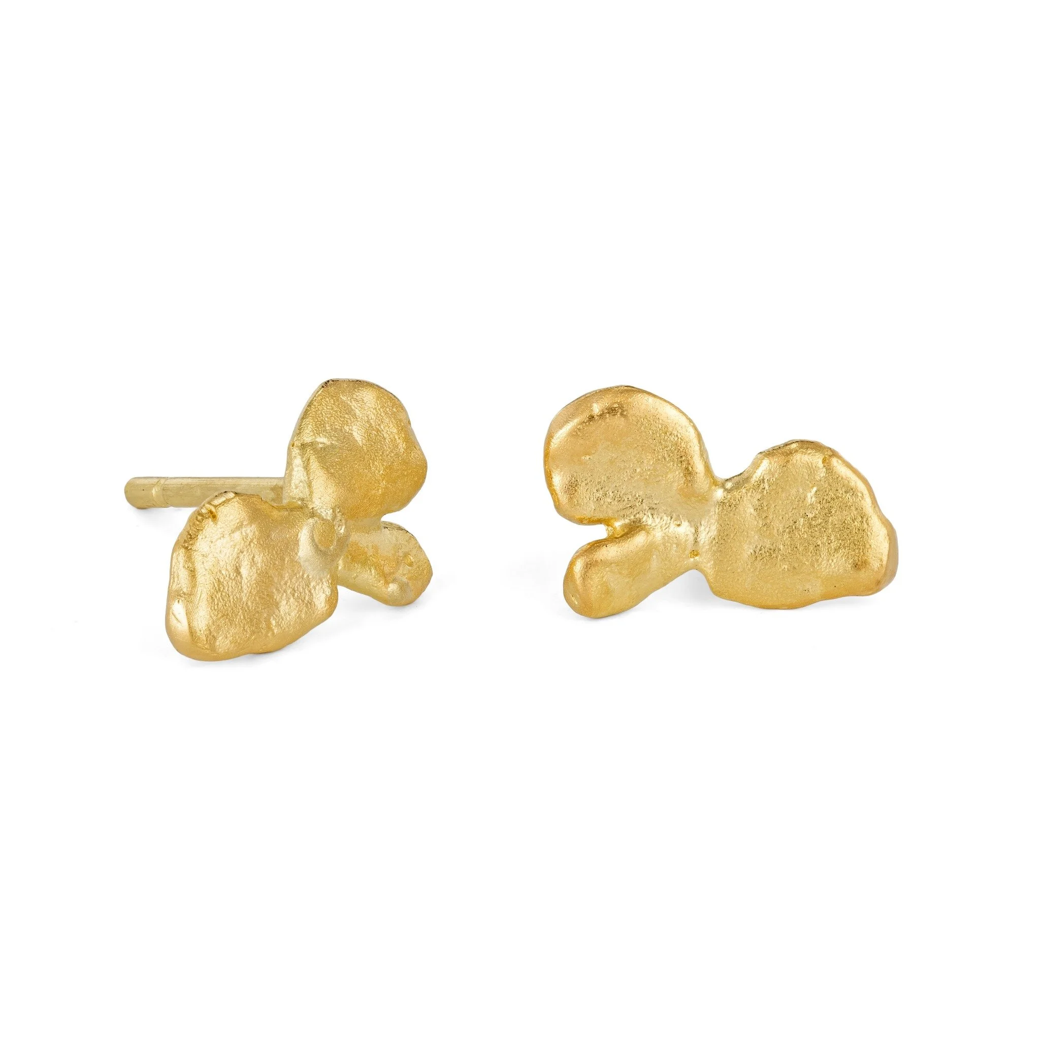 Coral Stud Earrings II | 9ct Yellow Gold