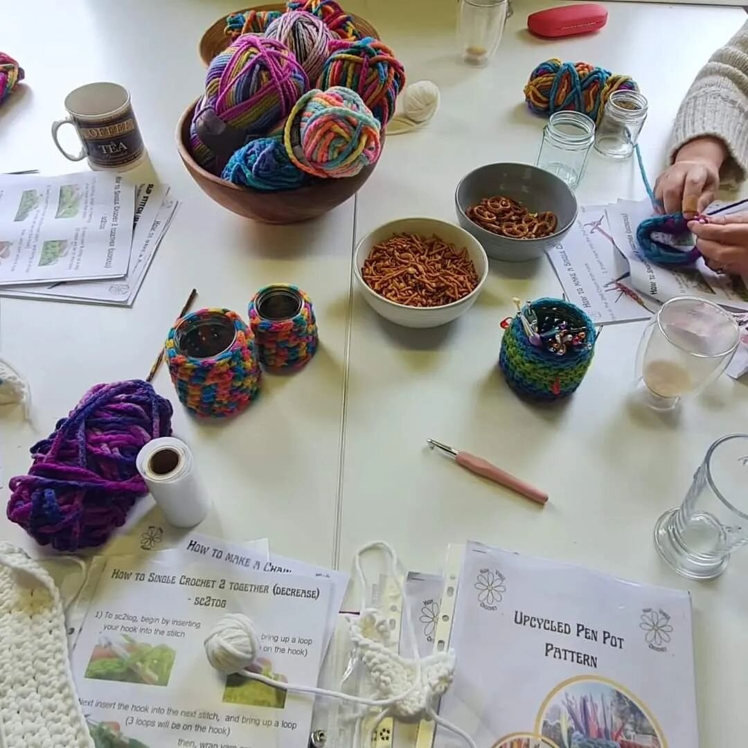 Another crafty Sunday uny#marple hosted by @highvibescrochet 

The group knitted, nattered and ended up with some cute copy warmers!

Get in touch if you fancy using our space to bring a group of people together in a similar way...we've got supreme c