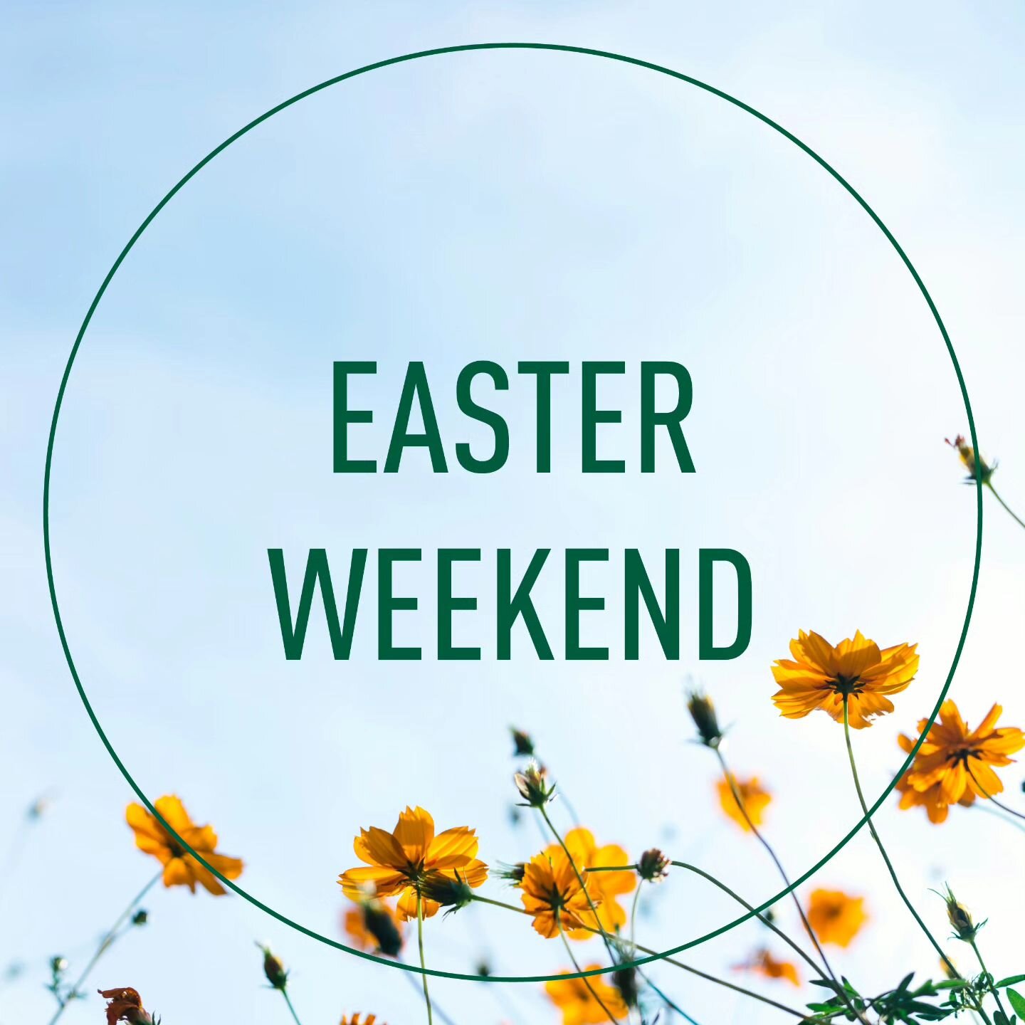 EASTER WEEKEND OPENING HOURS 

We'll all be enjoying a bit of a rest over the weekend, capitalising on the bank holidays (🙏🏻 for ☀️)

Well be closed on Good Friday, Easter Sunday and Easter Monday. 

Both shops OPEN AS USUAL ON SATURDAY though.

We