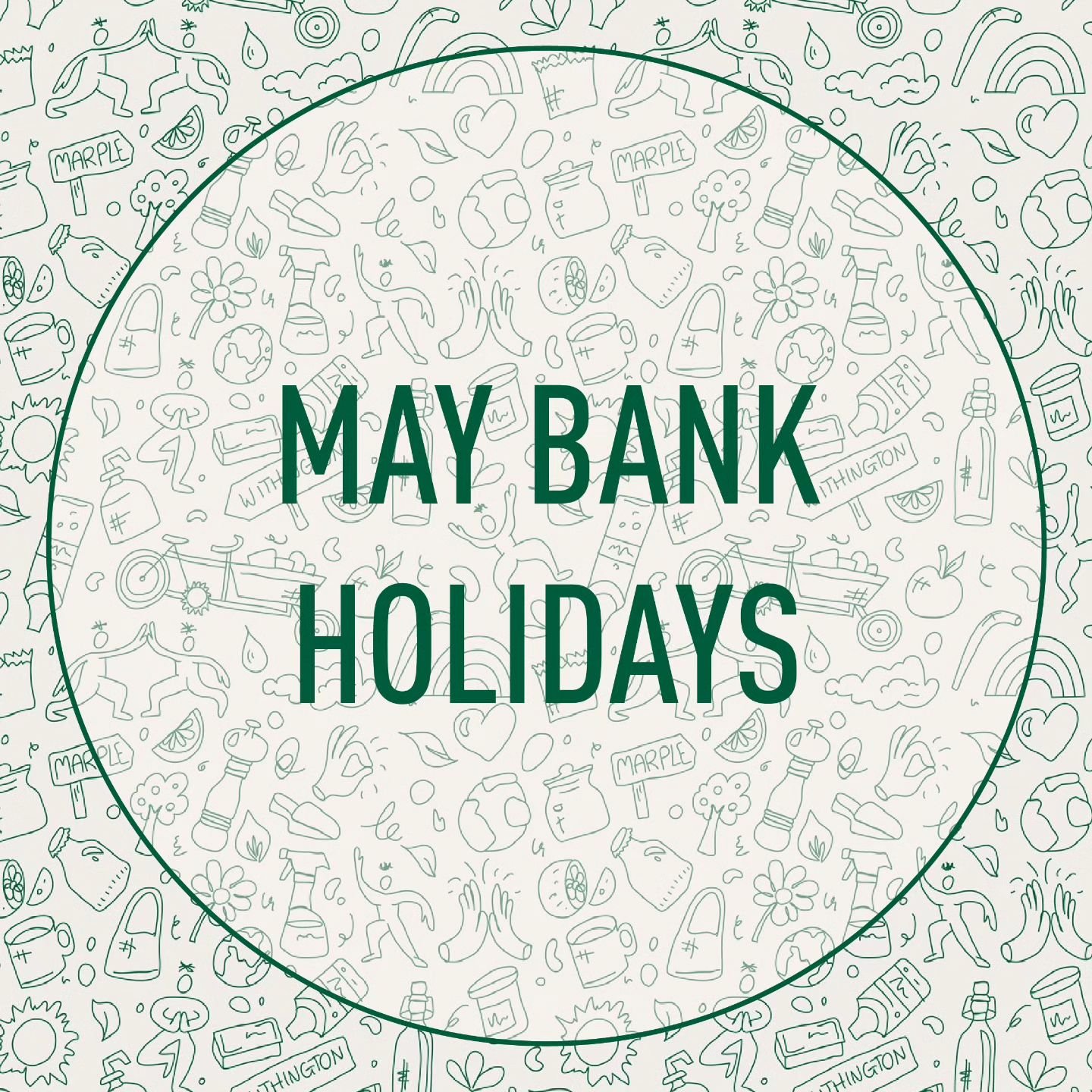 It's May, that means bank holidays!

Both of our shops in #withington and #marple will be closed on Monday 6th and 27th May. 

Shout out to @benjac__ who's produced some new hand drawn designs for us, which you'll start to see around the shops and on