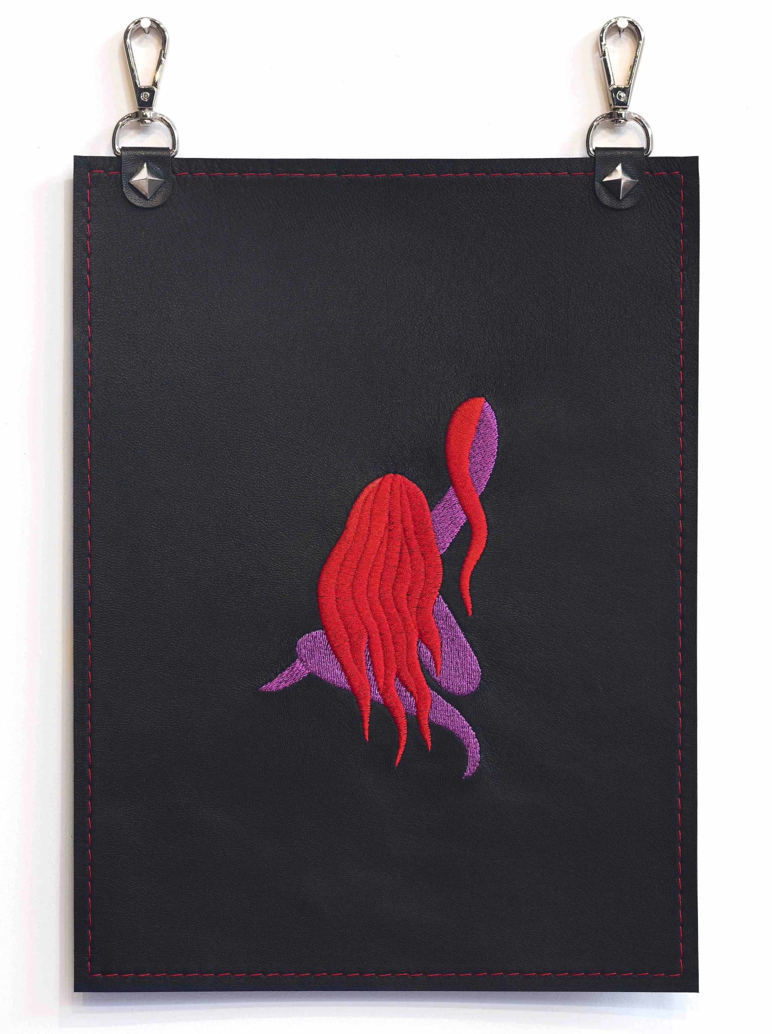 TRISH TILLMAN Possessions II Leather, thread, studs, snap hooks 14 x 9 inches $1,500