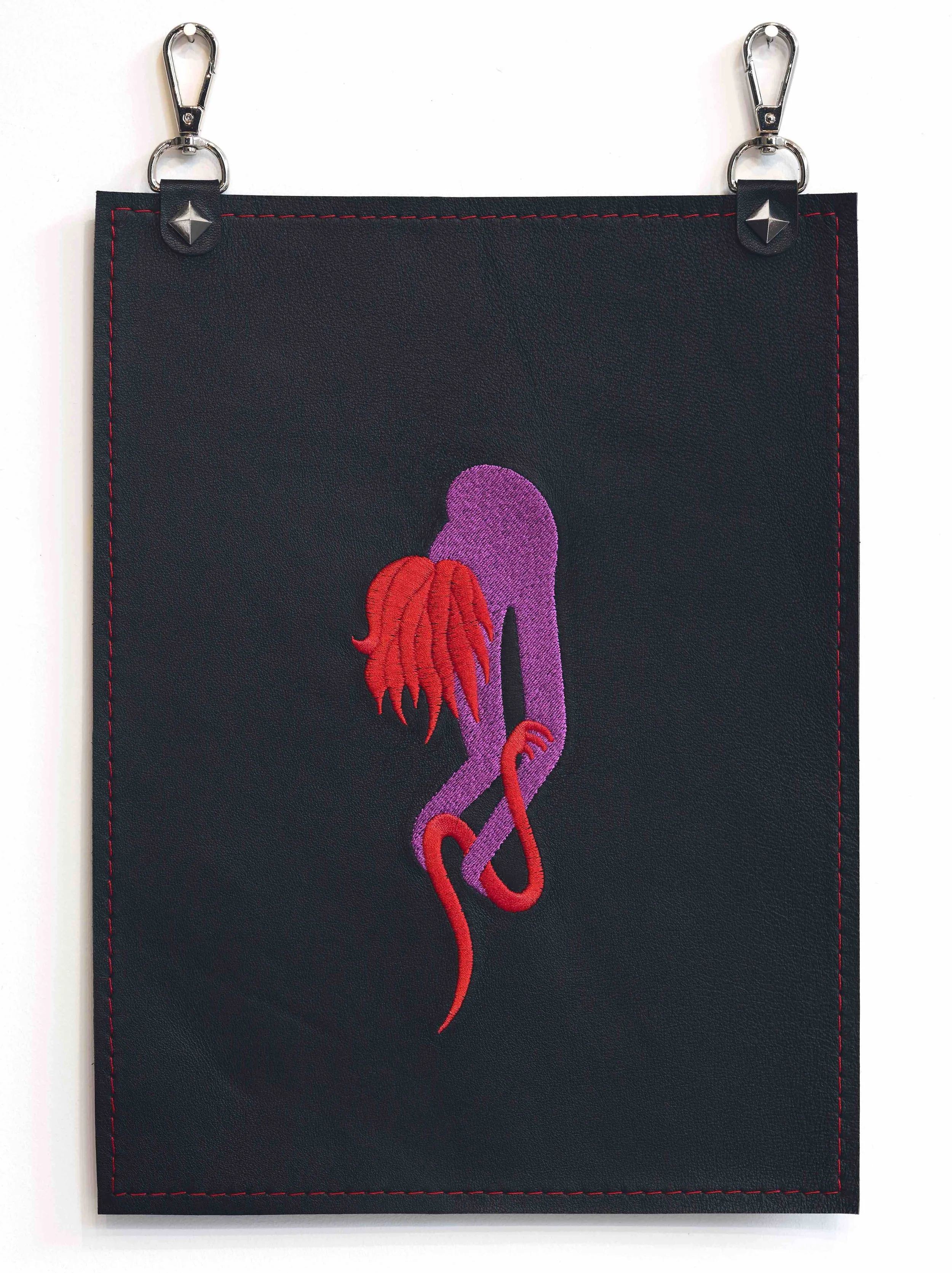 TRISH TILLMAN Possessions IV Leather, thread, studs, snap hooks 14 x 9 inches $1,500