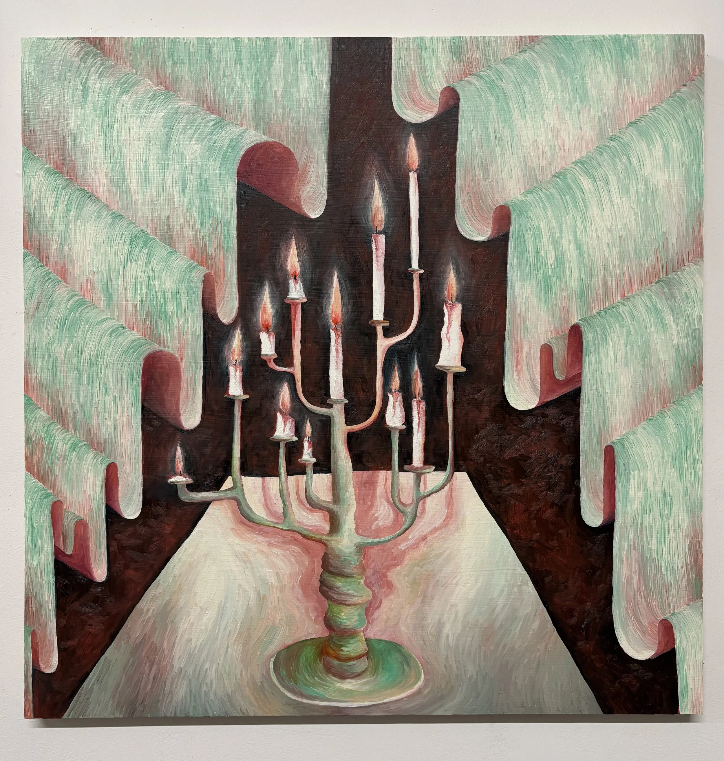   VINCENT STRACQUADANIO    All Along There Was a Story   Oil on panel  24 × 24 inches   $3,600  