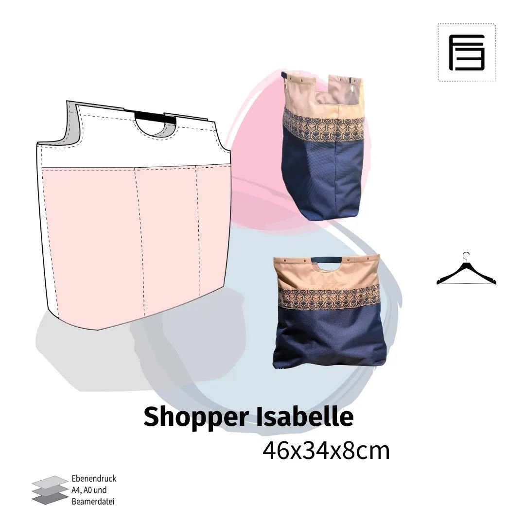 Der Shopper Isabelle hat ein gr&ouml;sseres Update bekommen. Nun gibt's diesen auch mit Aussen- und Innentasche - und bleibt nach wie vor ein Freebie!!

Ab sofort k&ouml;nnt ihr das Update via @makerist und auf meiner Webseite downloaden.

Isabelle b