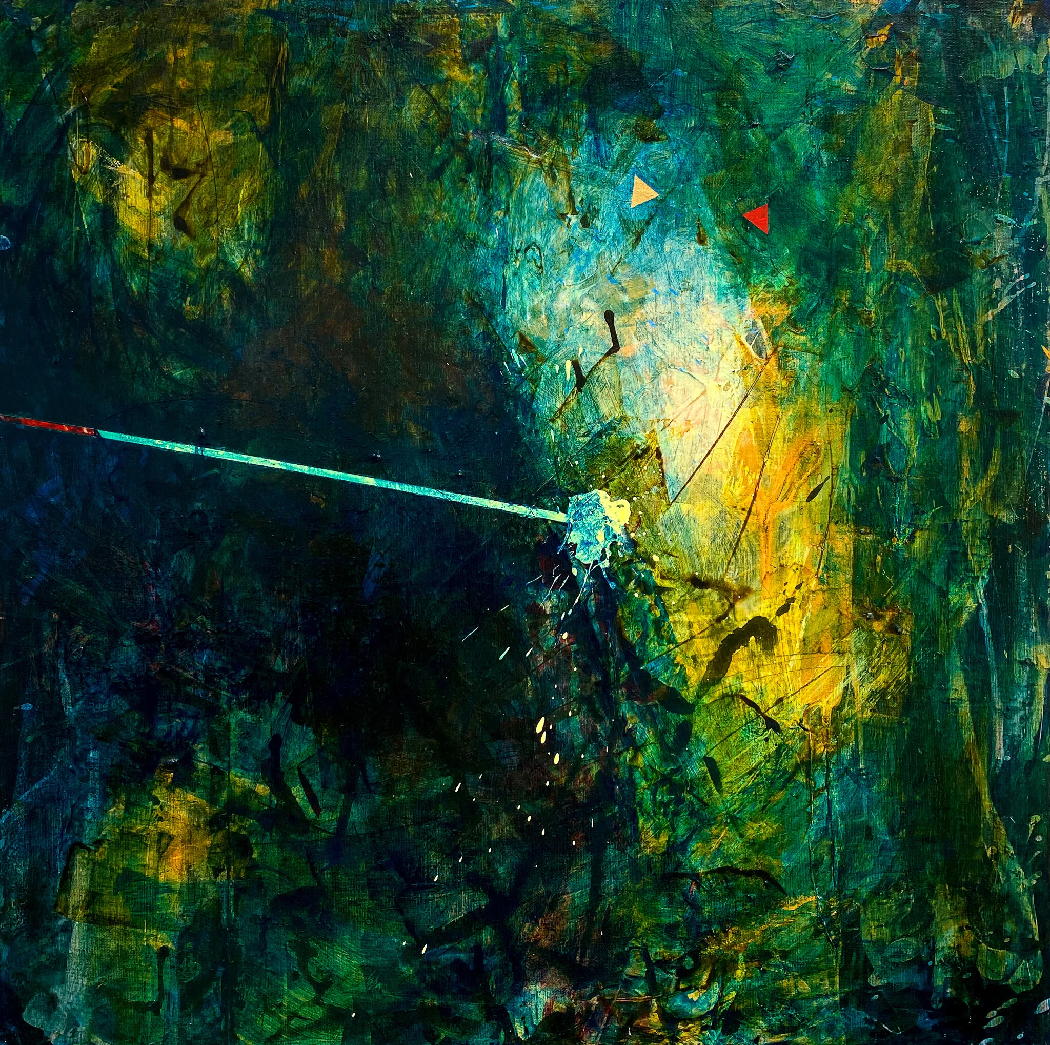 Bridge Between | acrylic on canvas | 24" x 24" x 1.5" | 2020 | in studio