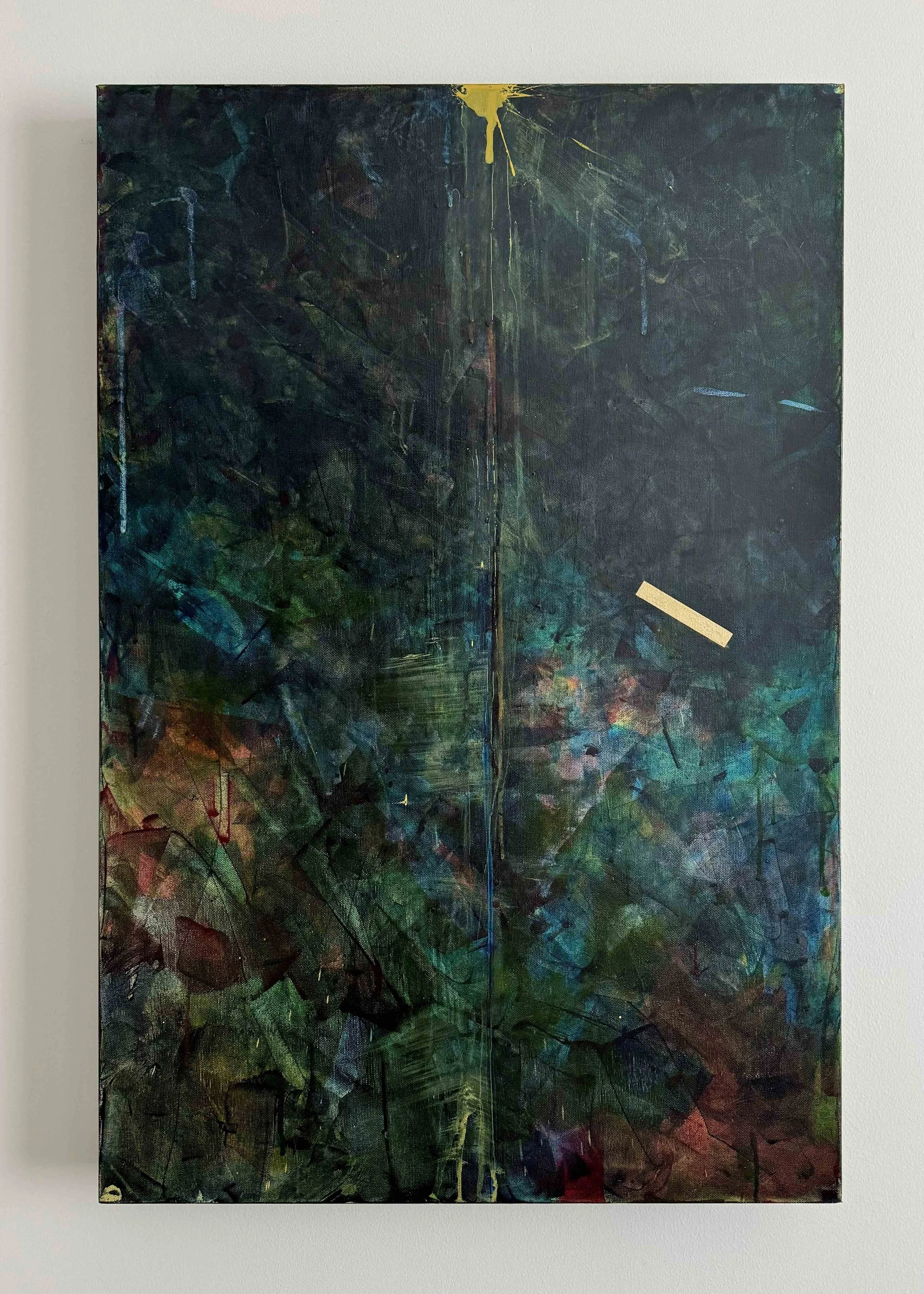 The dark is finite (Olber's Paradox) | acrylic on canvas | 24 x 36 | 2021 | in studio
