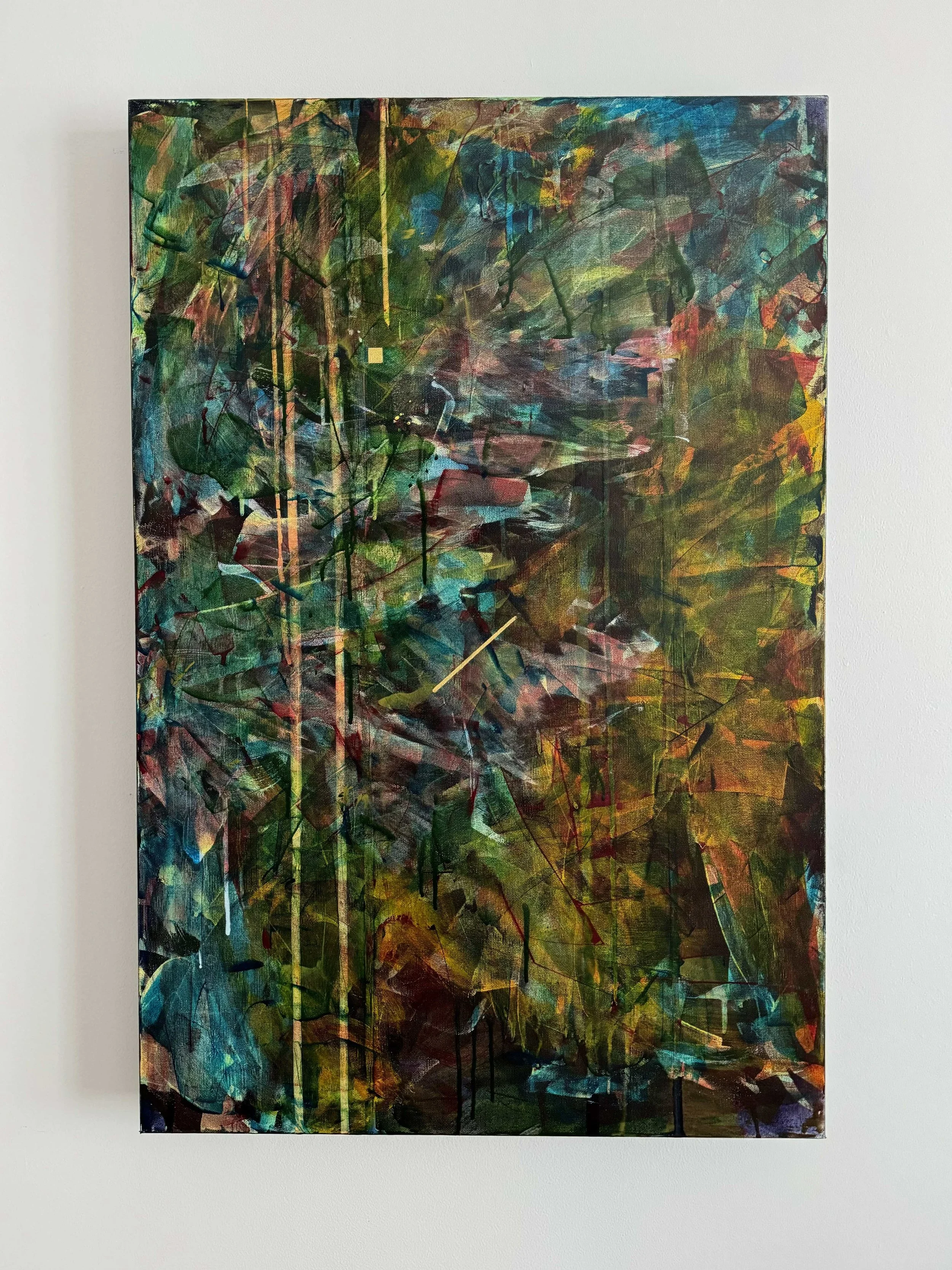 Descent into the multiverse I | acrylic on canvas | 24 x 36 | 2021 | in studio