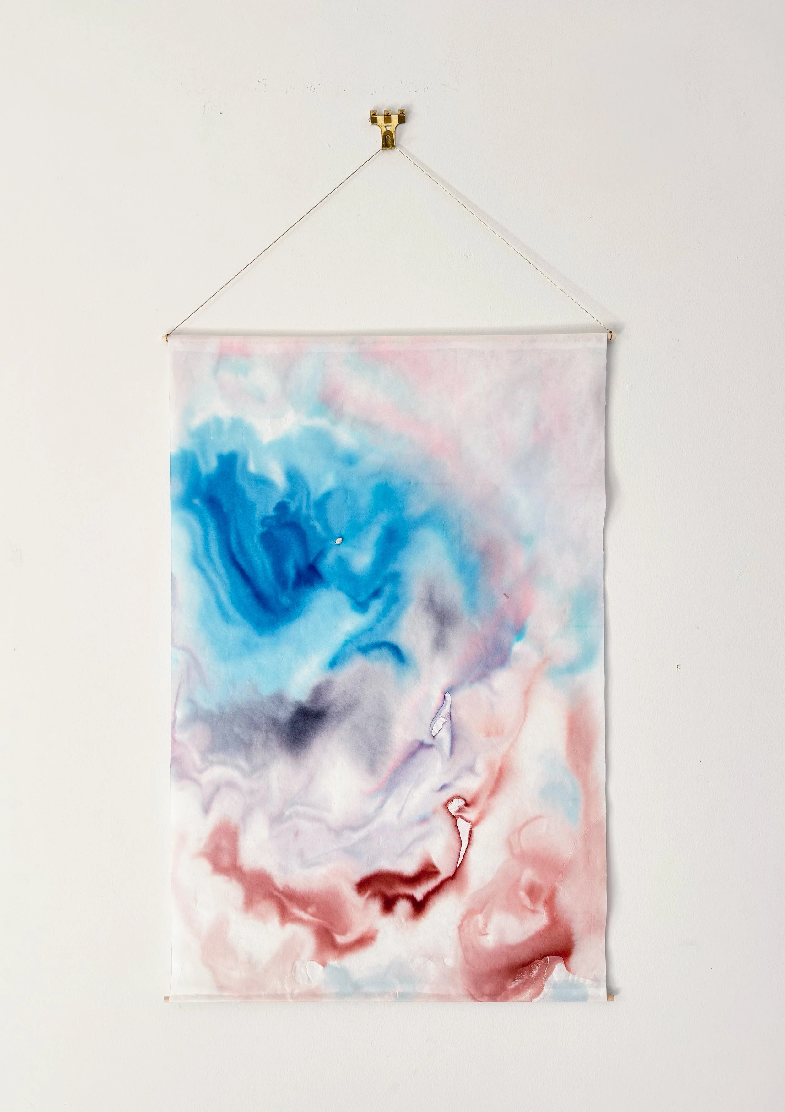 Returning, a state of grace | rice paper, wood, antique thread, seed pearl, bottled ink | 15.5" (W) x 22.5" (H) | 2026