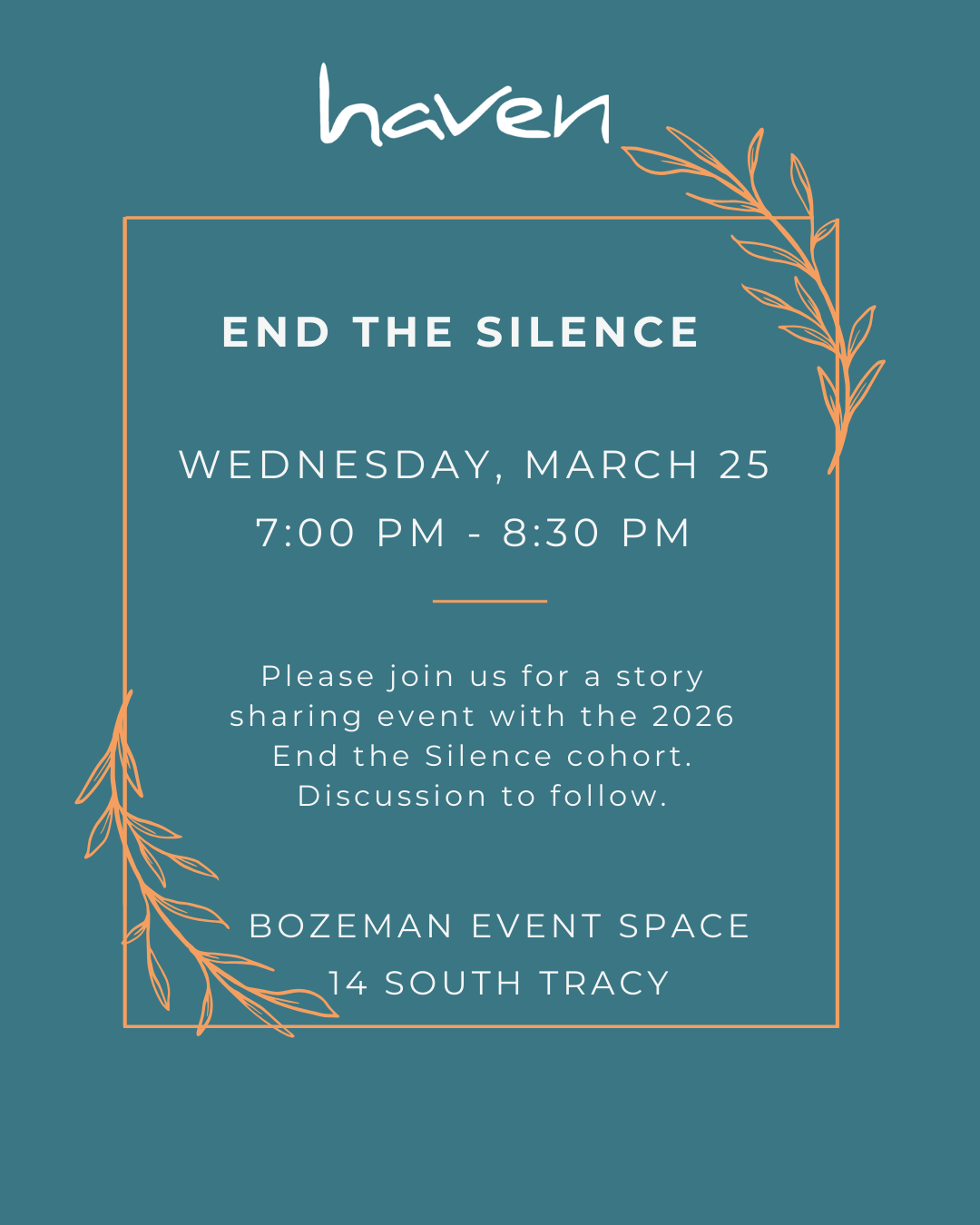 March 25: End the Silence event in Bozeman