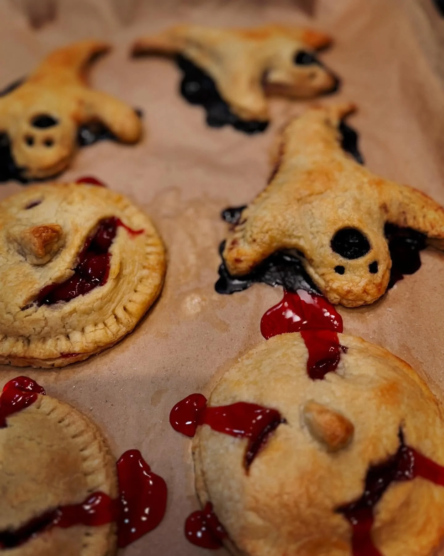 Halloween Hand Pies @karl_the_store Boo-berry and Scary Cherry #scarytreats #halloween #handmade #pies