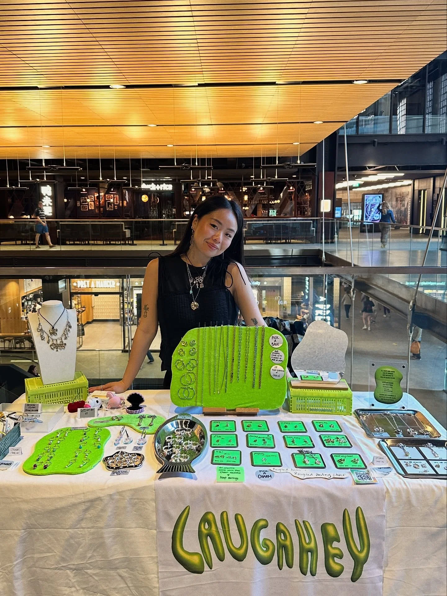 Thank you thank you for such a fabulous day at @saladdaysmarketlondon 💚 Thank you for everyone,
some old and some new faces who came by, bought my silly funny charms and even just to say hey, truly so grateful! Big thanks to Liv and Dais for a great