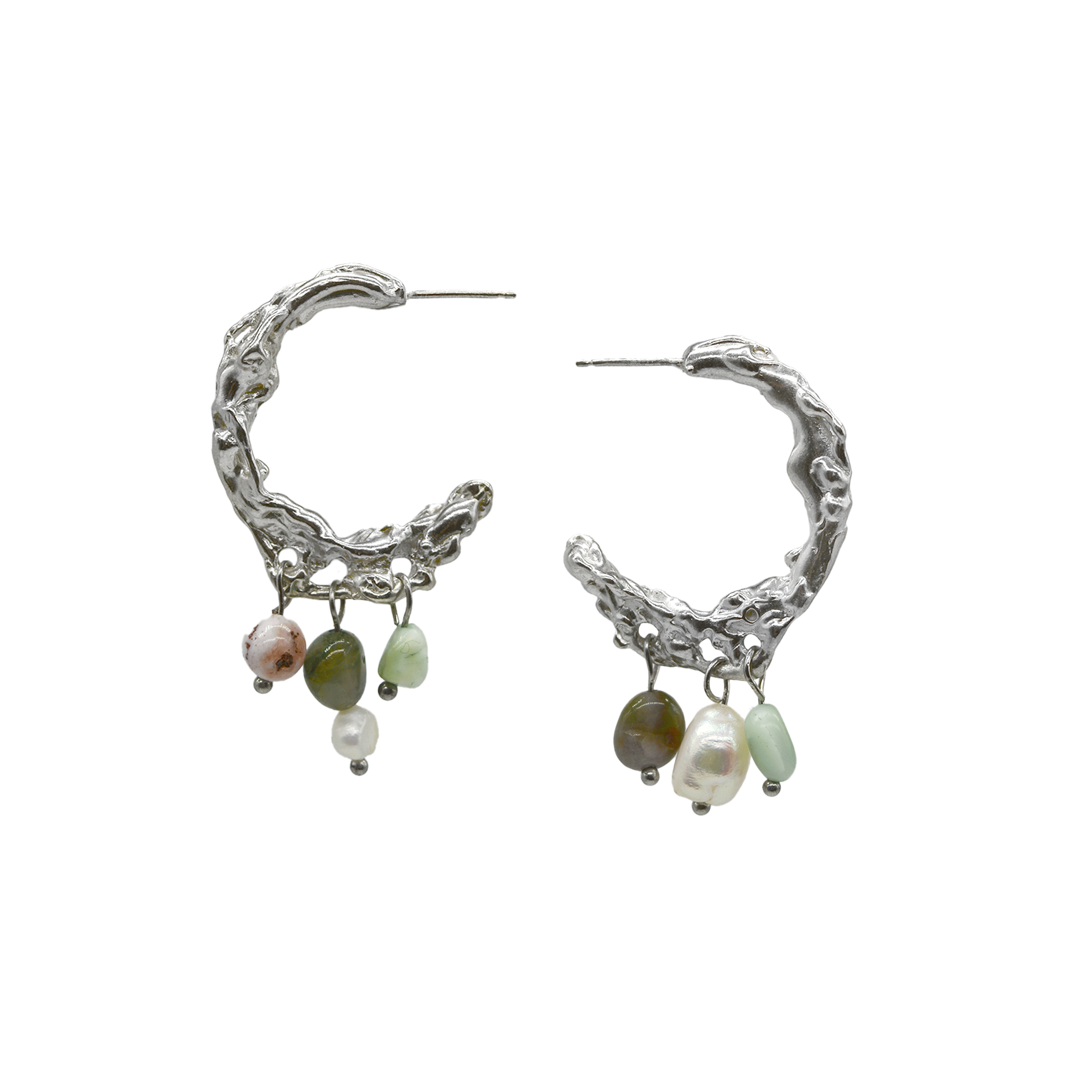 Pebble Molten Hoop Earrings - One of a kind lucky dip