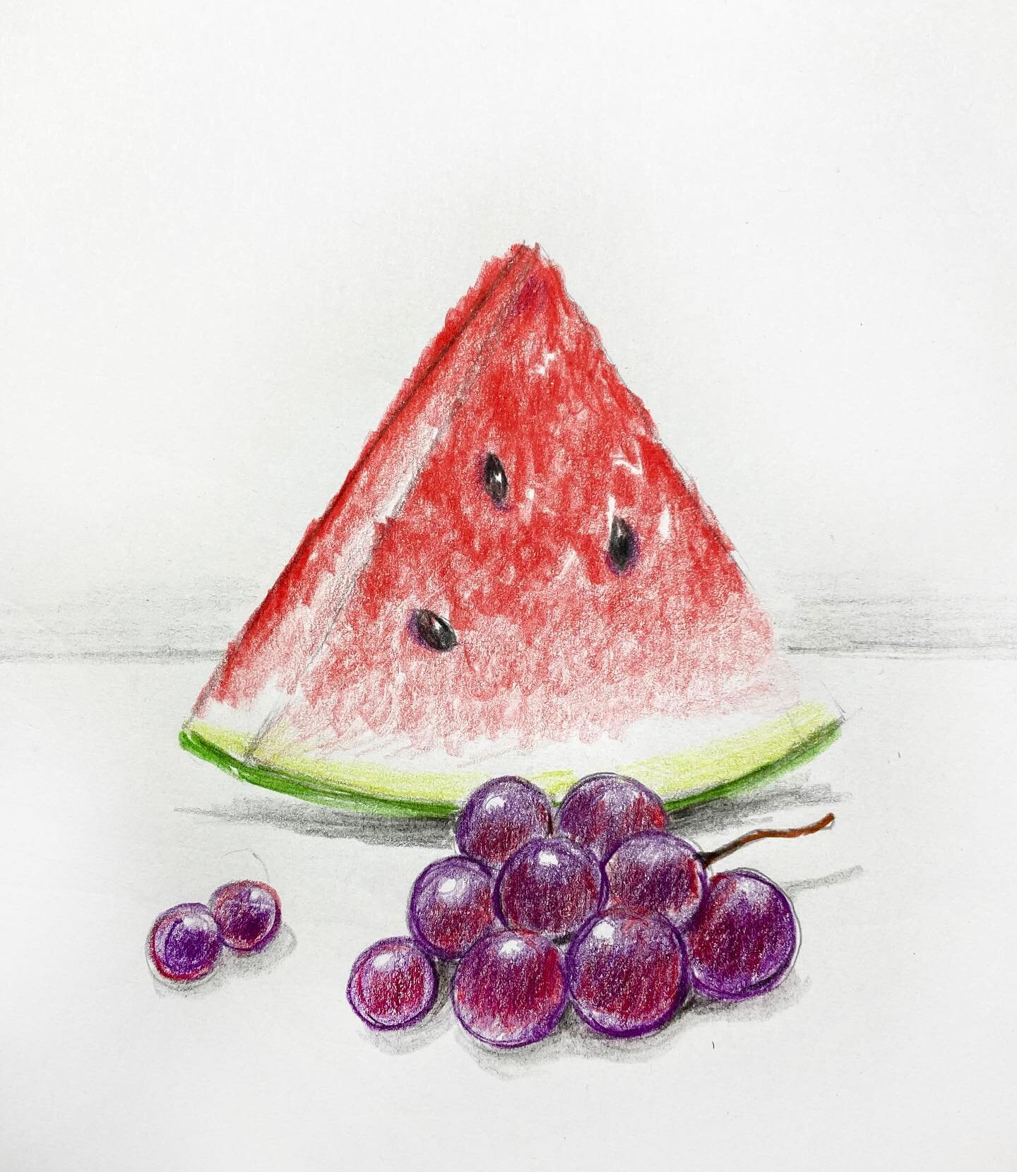 This is the colored pencil artwork Watermelon showed to our colored pencil students! Message us if you are interested in taking colored pencil class with us!! 😀😀😀😀
#charlotteartstudio  #parents #art #fineart #creativity #arteducation #elementarya