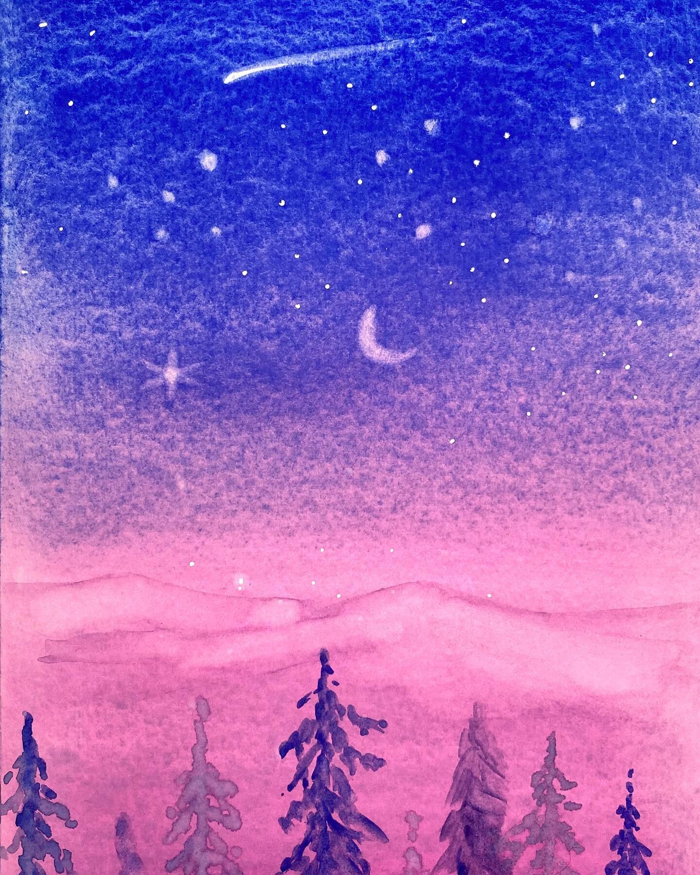 This is the night scene in watercolor showed to our beginner watercolor young students. Message us if you are interested in taking watercolor class with us!! 😀😀😀😀
#charlotteartist #watercolor #charlotteartstudio #parents #art #fineart #creativity