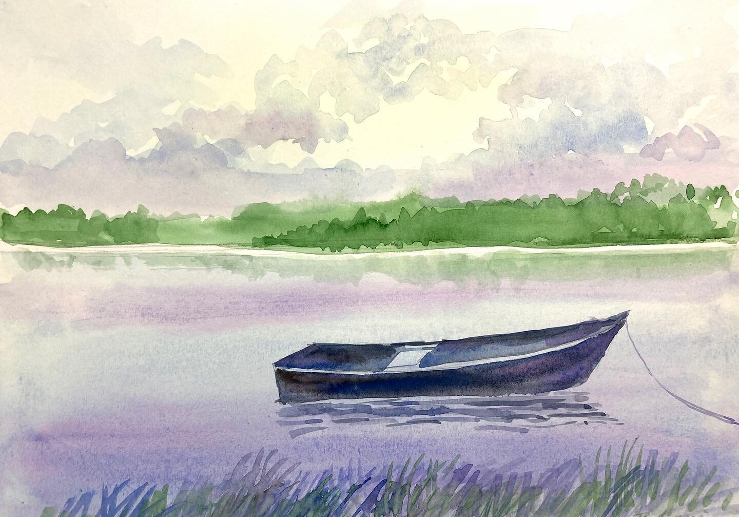 This is the Boat in a Marsh in watercolor showed to our beginner watercolor young students. Message us if you are interested in taking watercolor class with us!! 😀😀😀😀
#charlotteartist #watercolor #charlotteartstudio #parents #art #fineart #creati