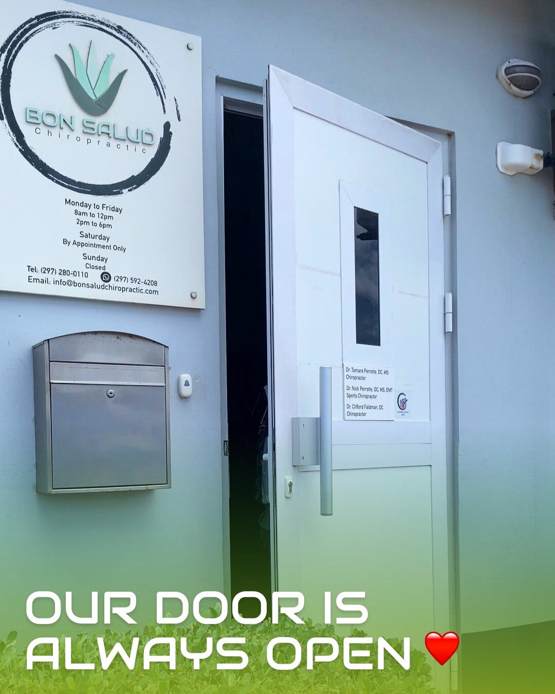 Our door is always open to help you heal and reach your full body functioning potential and optimal overall health! Our methods? 
✔️ Chiropractic care
✔️ Rehabilitative/corrective exercises
✔️ Stress management and more 

We are open from Monday to S