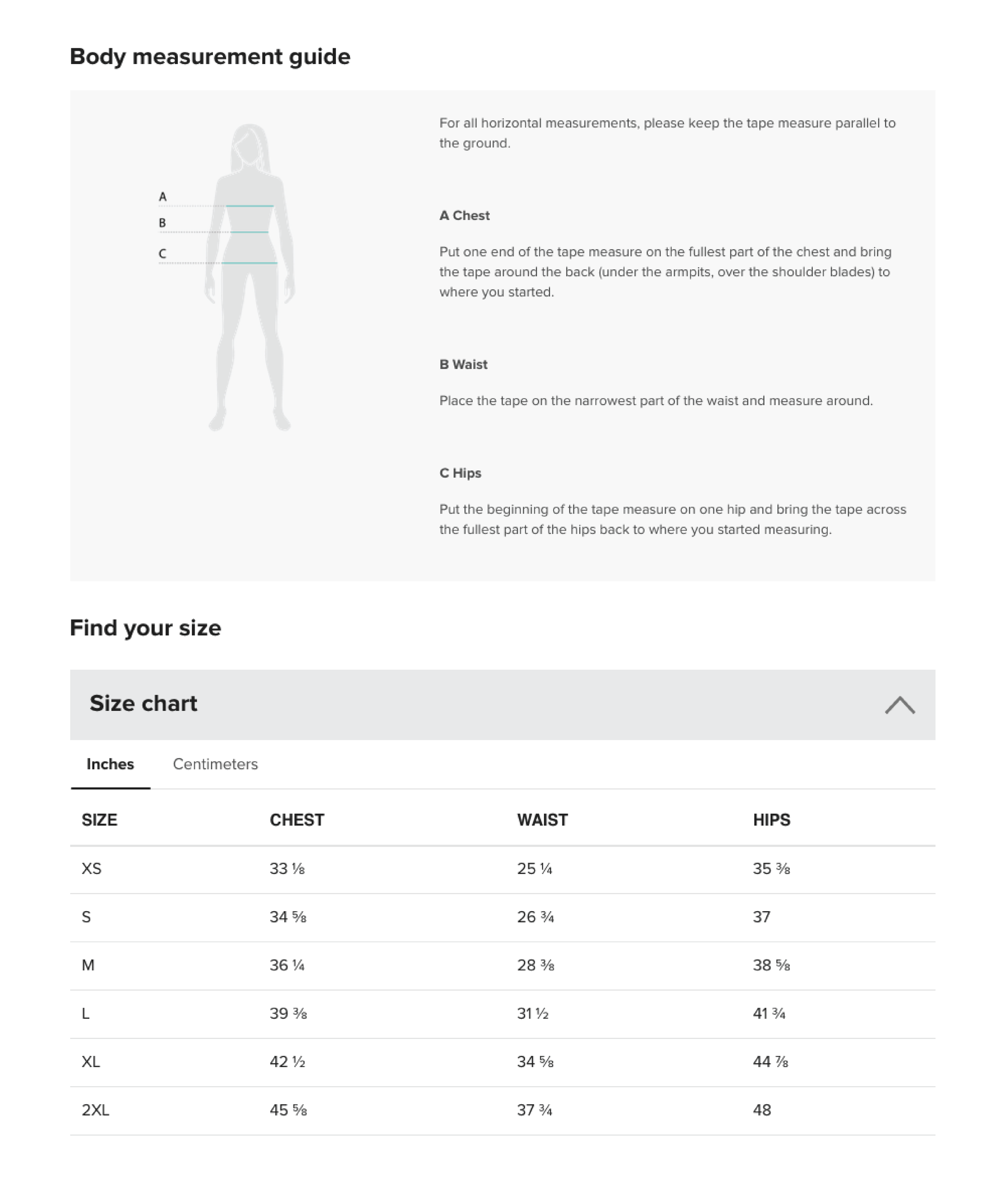 Womens pajama top body inches.png