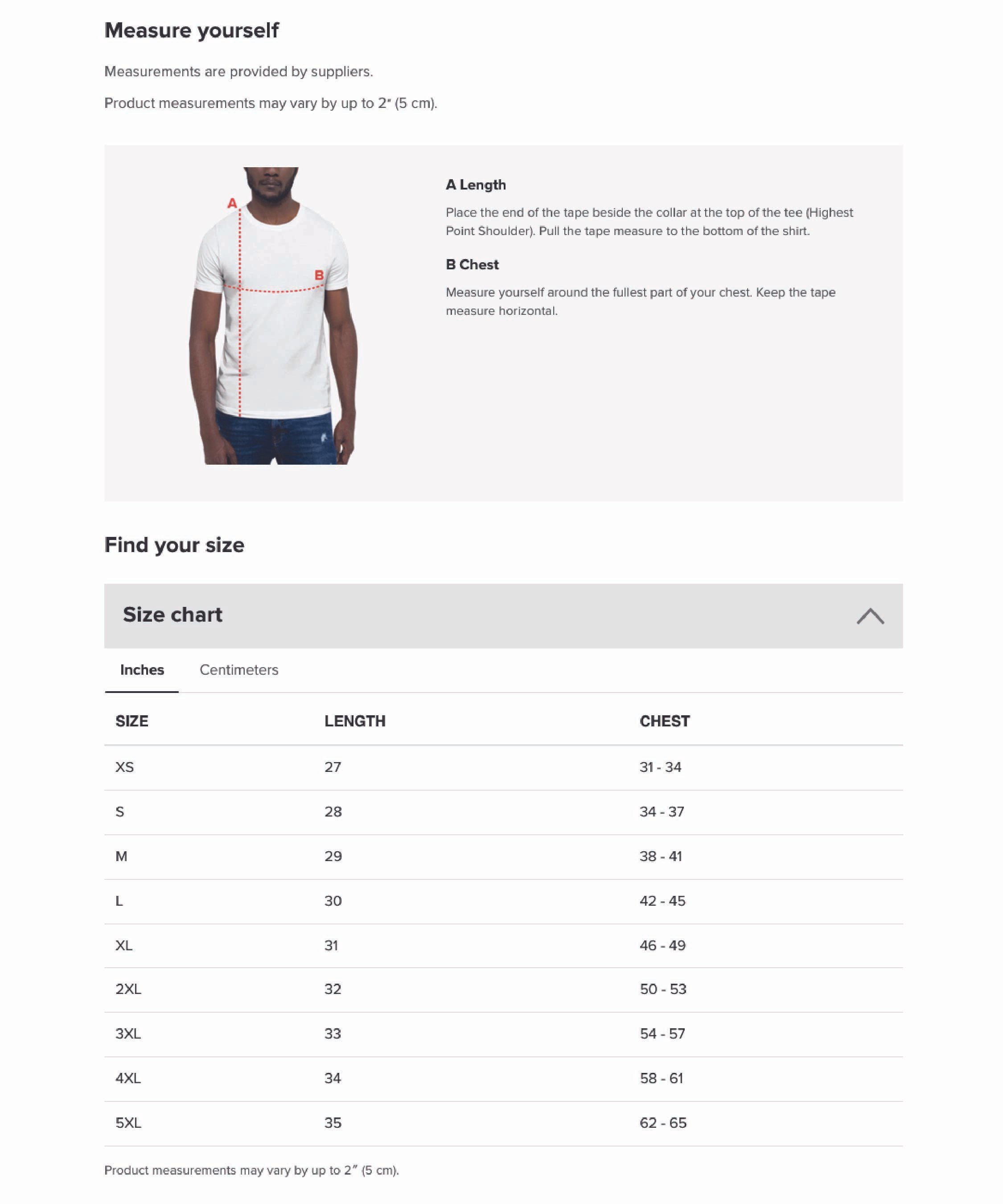 Bella Unisex Staple tshirt body inches.jpg