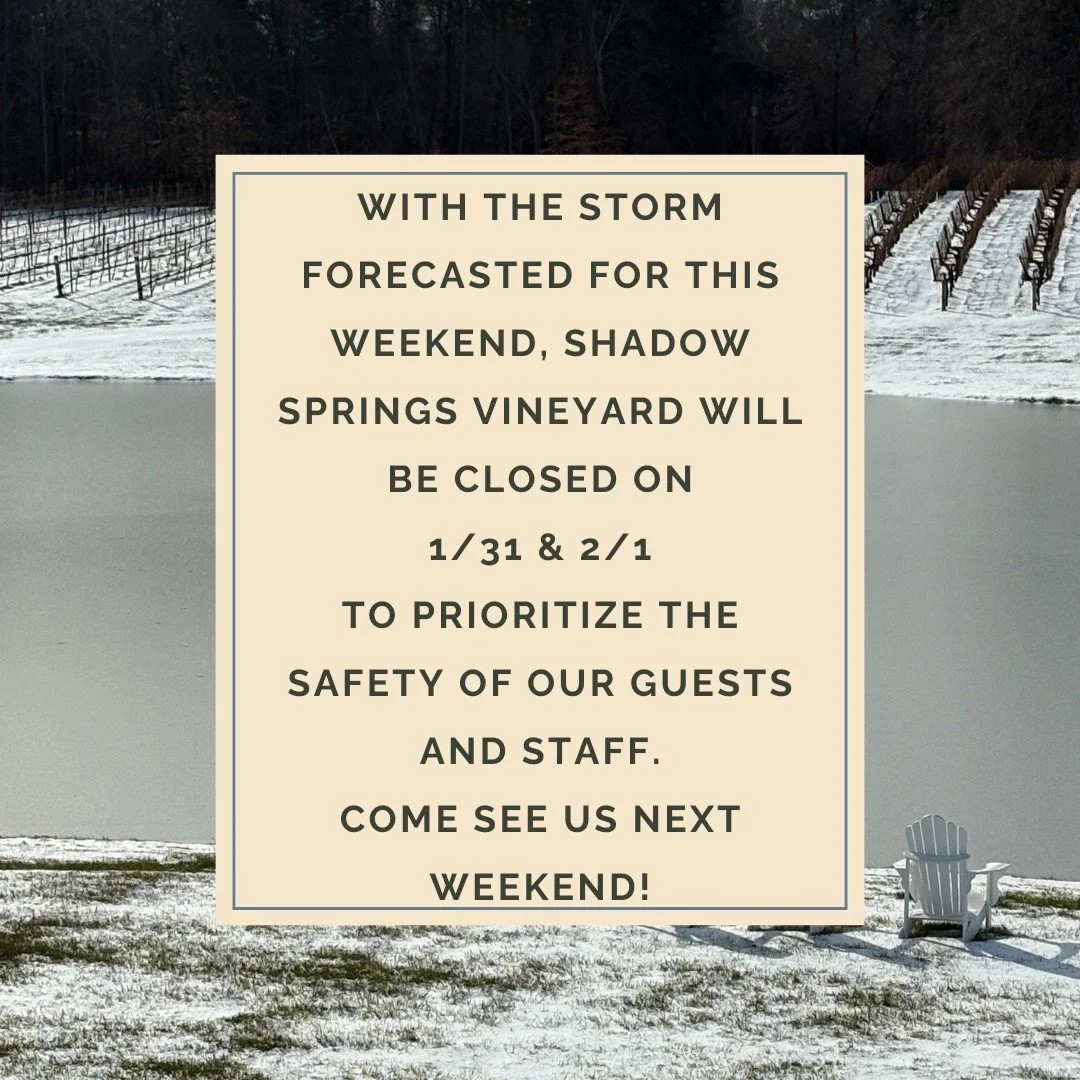 🍷 Weekend Weather Update + Saturday Plans

Due to the expected storm conditions, we&rsquo;ve made the decision to close this weekend (Saturday and Sunday) to help keep both our guests and our staff safe.

That said, we know many of you are eager to 