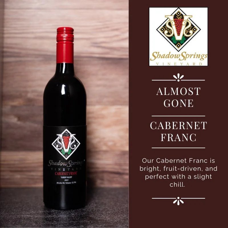 Running Low: 2023 Cabernet Franc

We&rsquo;re down to our final bottles of our 2023 Cabernet Franc, and once it&rsquo;s gone, it will likely be a year or two before we have it again.

This vintage was released young and aged 10 months in once-used Fr