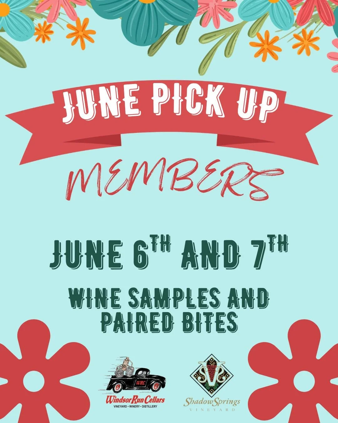 Your June Wine Club Pick-Up Is This Weekend!

Members, we can't wait to welcome you back to Shadow Springs Vineyard for June Pick-Up Weekend.

Stop by June 6th or 7th to collect your club wines and enjoy a few complimentary wine samples paired with l