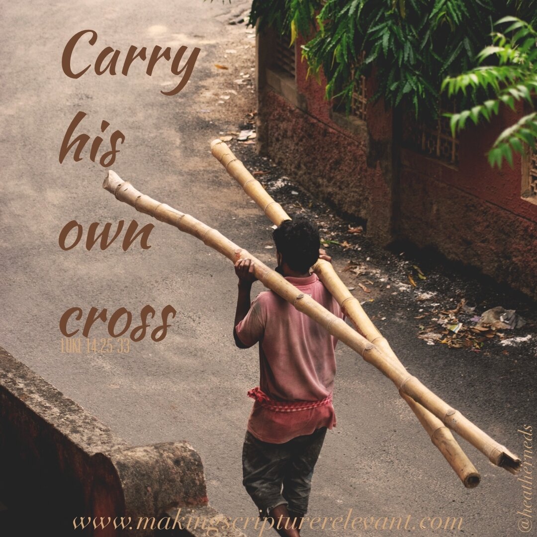 Jesus&rsquo; reference in the Gospel (Luke 14:25-33) to a disciple needing to carry their own cross can be one of those phrases that you can easily take for granted.
.
Carrying your own cross, can be something you just overlook and not really put the