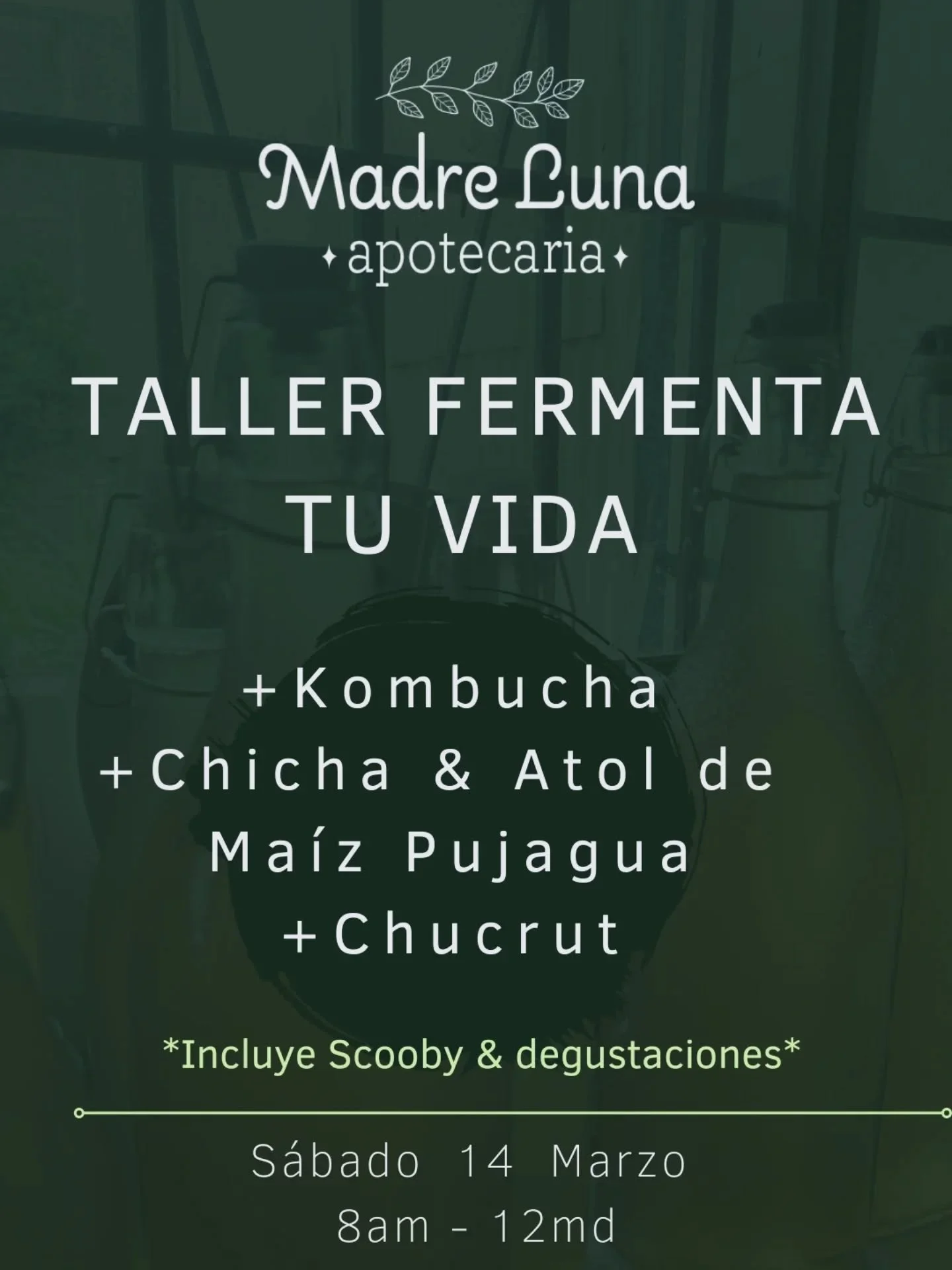 *2do Taller: FERMENTA TU VIDA 🦠🌽🫚 
. Consumir probi&oacute;ticos fortalece tu digesti&oacute;n, tu sistema inmune y tu bienestar integral 🌿
.
. Aprender a elaborar tus propios fermentos en casa te devuelve autonom&iacute;a, conexi&oacute;n con lo