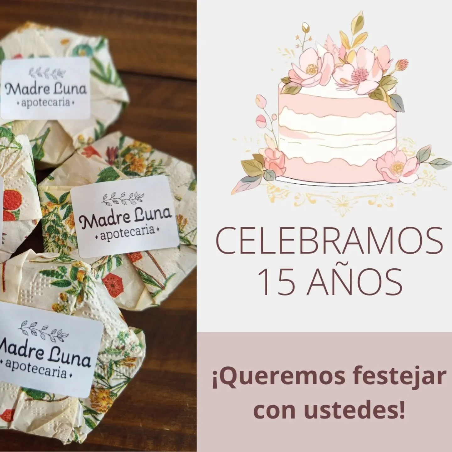 ✨🌙 Madre Luna Apotecaria &ndash; 15 a&ntilde;os en gratitud🌿✨ Quince lunas han tejido su danza, quince ciclos de cosecha y creaci&oacute;n. En cada hoja, ra&iacute;z y semilla hemos encontrado el pulso de la Tierra, y con manos pacientes hemos tran