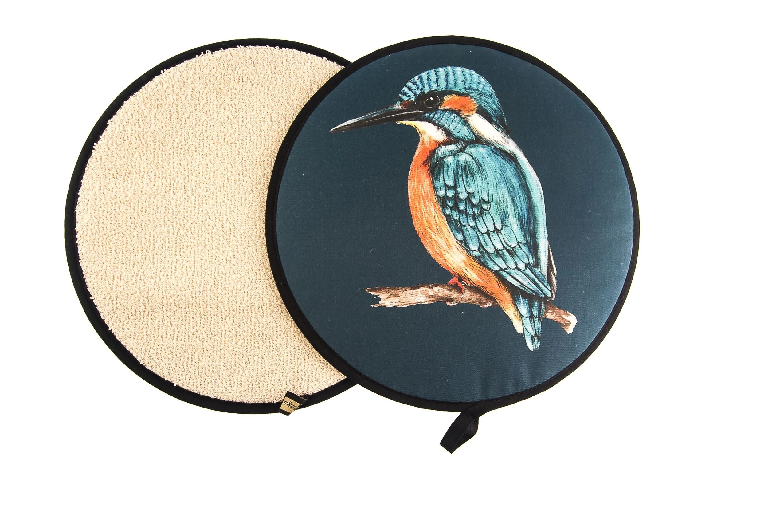 Hob Cover (Chefs' Pad) for Aga - Sitting Kingfisher (Blue)