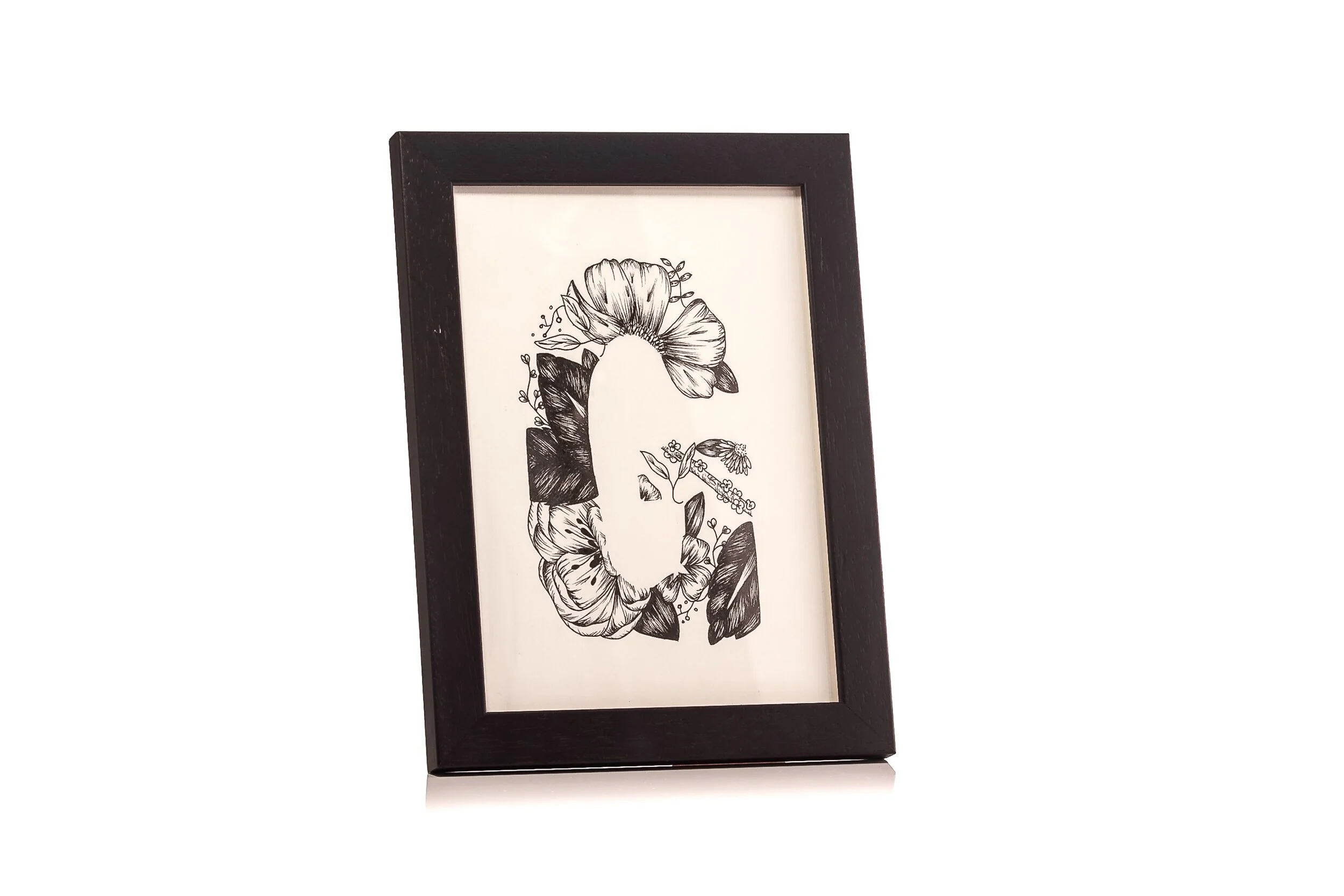 G  is for aGa Illustration - Black & White