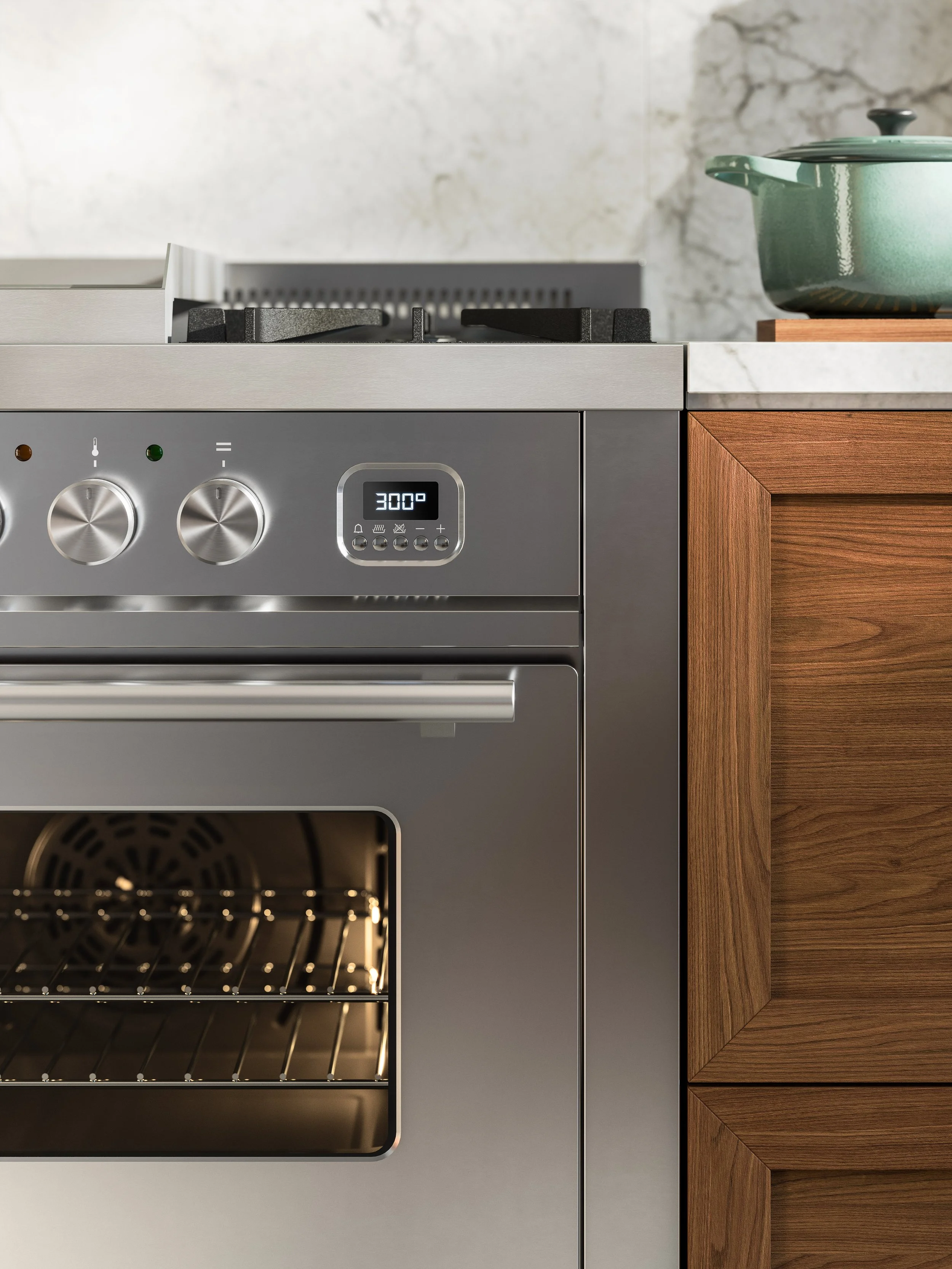 Roma range cooker controls