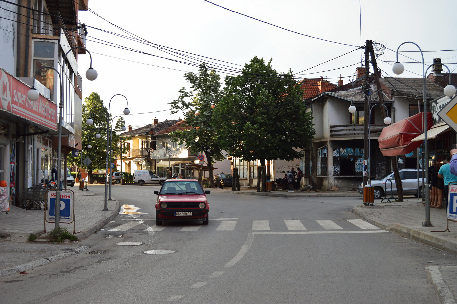 An early summer, late afternoon street scene outside of Klokot.